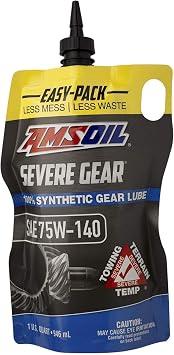Amsoil SVOPK 100% Synthetic Extreme Pressure EP SEVERE GEAR Lube, Quart Easy-Pack 75W-140