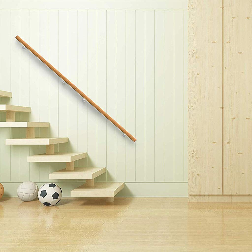 Generisch TreppenhandlaufHandlauf für Treppengeländer an der Wand montierter runder Rutschfester Treppenhandlauf Massivholz-Innengeländer für alte Männer Stufen für behinderte Außentreppen