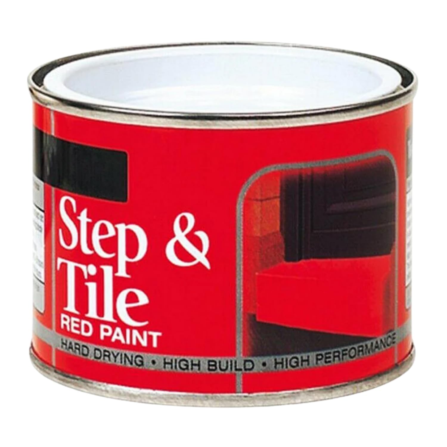 Inspired Essentials 180ml Non Drip Paint Tin Exterior Interior Hard Drying Performance Multi-Purpose Tin for Metal, Wood, Plastic, Walls with Perfect Finish (2, Step & Tile Red Paint) — image 1