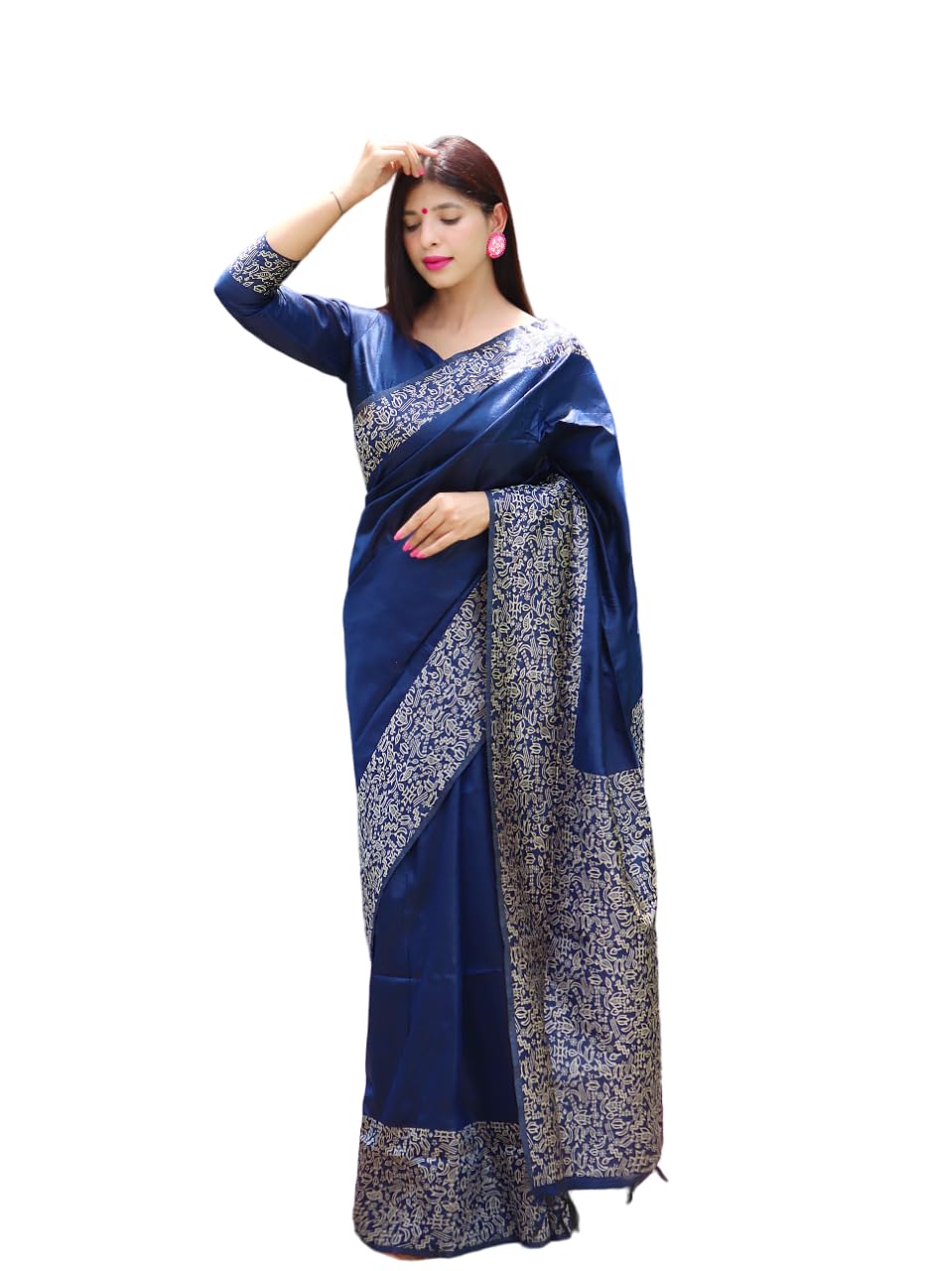 SATIKA VASTRAM Tussar Silk Handloom Saree With Rich Weaving Pallu And Border Running Blouse Piece