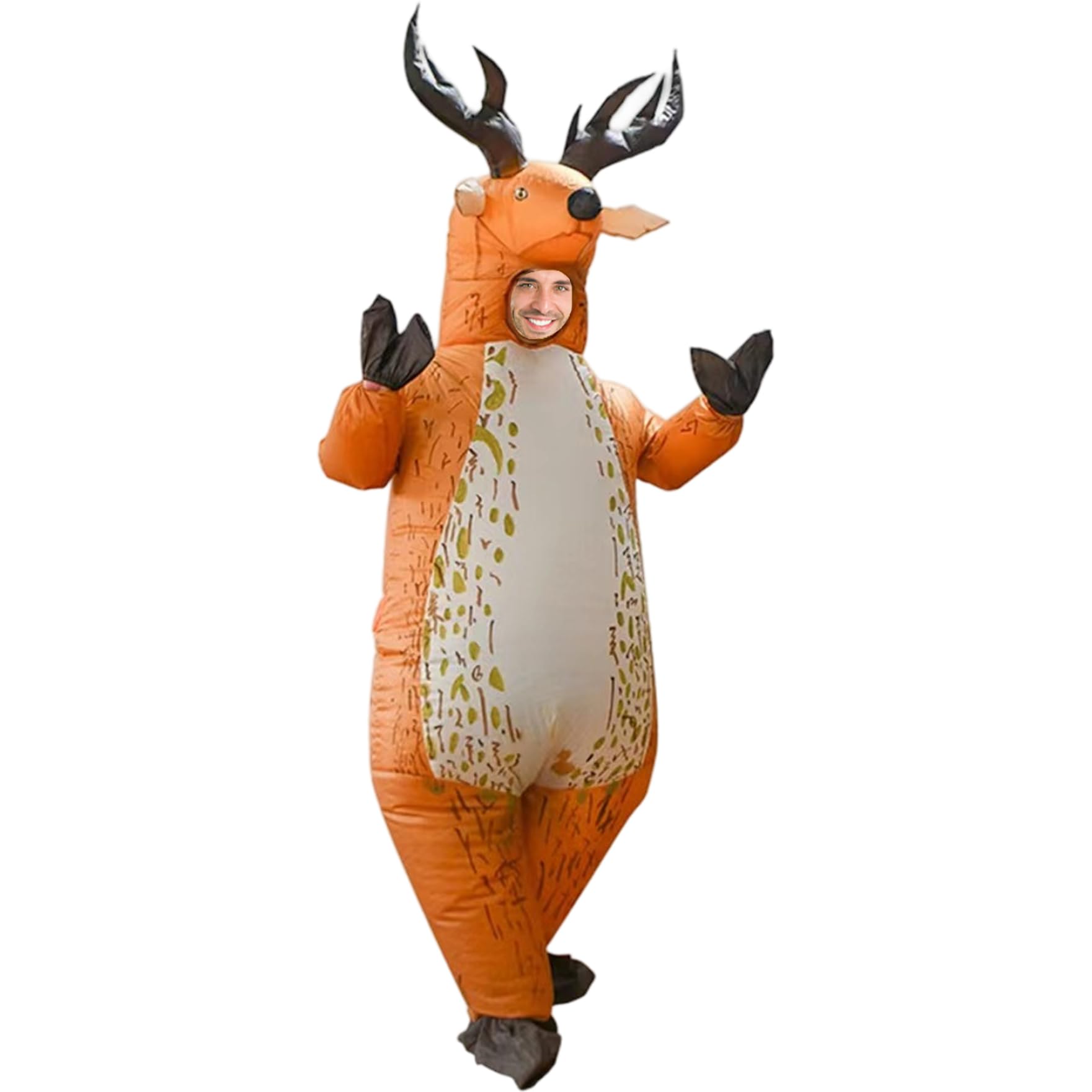 Jorzer Inflatable Deer Costume 190T Polyester Deer Inflatable Costume Blow Up Christmas Jumpsuit with Fan Blow up Adult Christmas Suit Cosplay