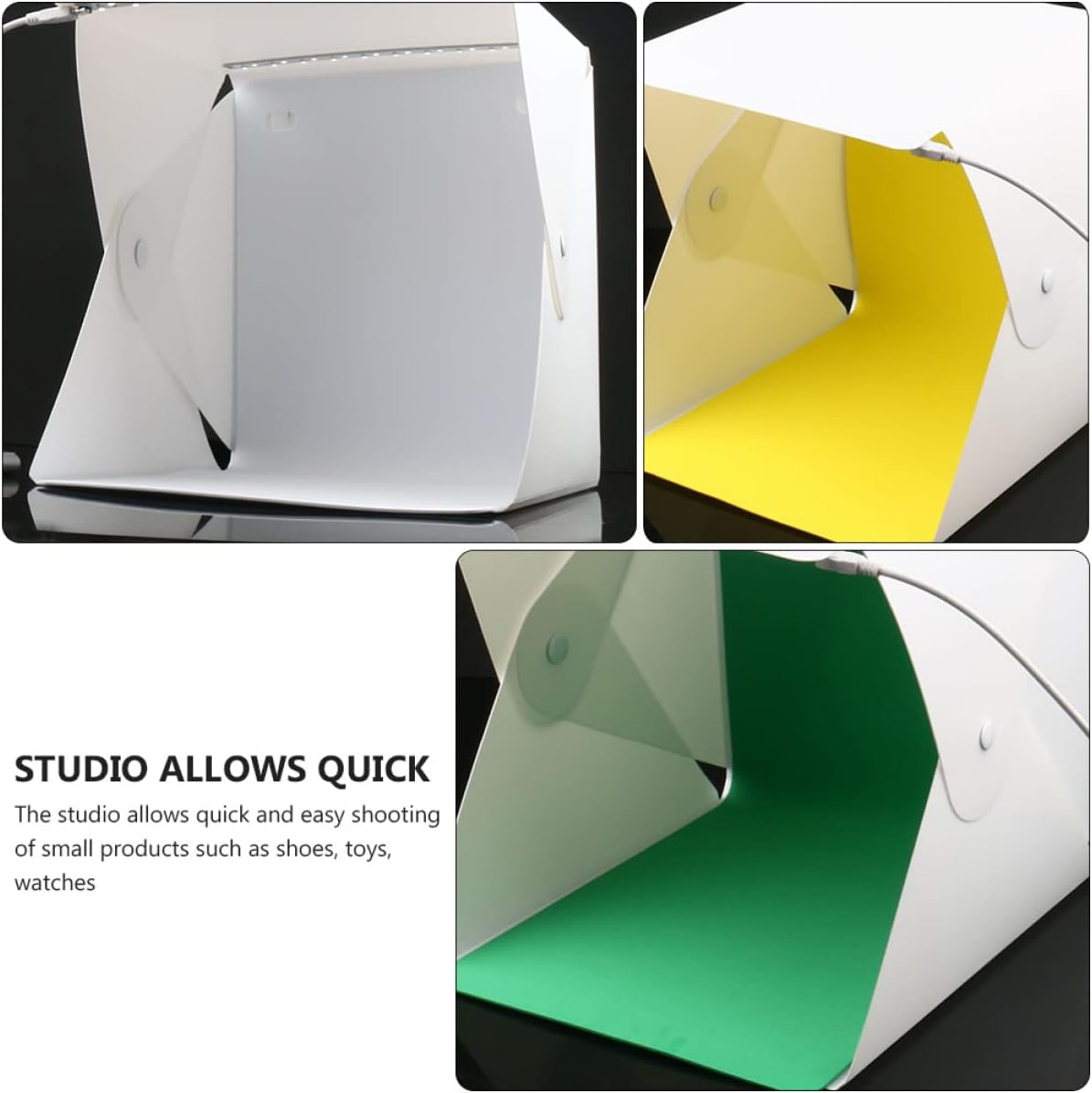1set Portable Led Photography Color Backgrounds Mini Folding Cube Tent for Product Photography USB Powered for Items Like Toys and Watches