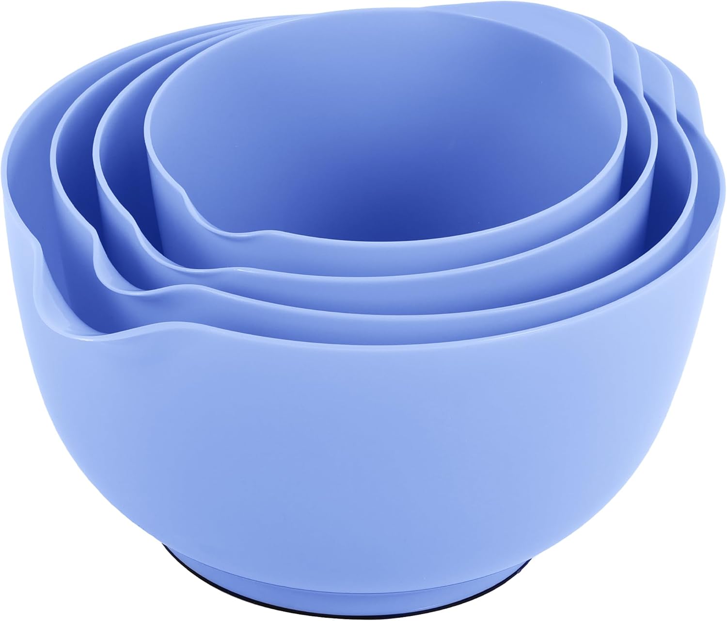 BoxedHome Nesting Plastic Mixing Bowl Set, 4 Piece Mixing Bowl Set with Pour Spouts, Size 1.7, 2.5, 3.5 and 4.5qt, for Prepping, Mixing, Baking, Cooking(2023 New Version, Pink)