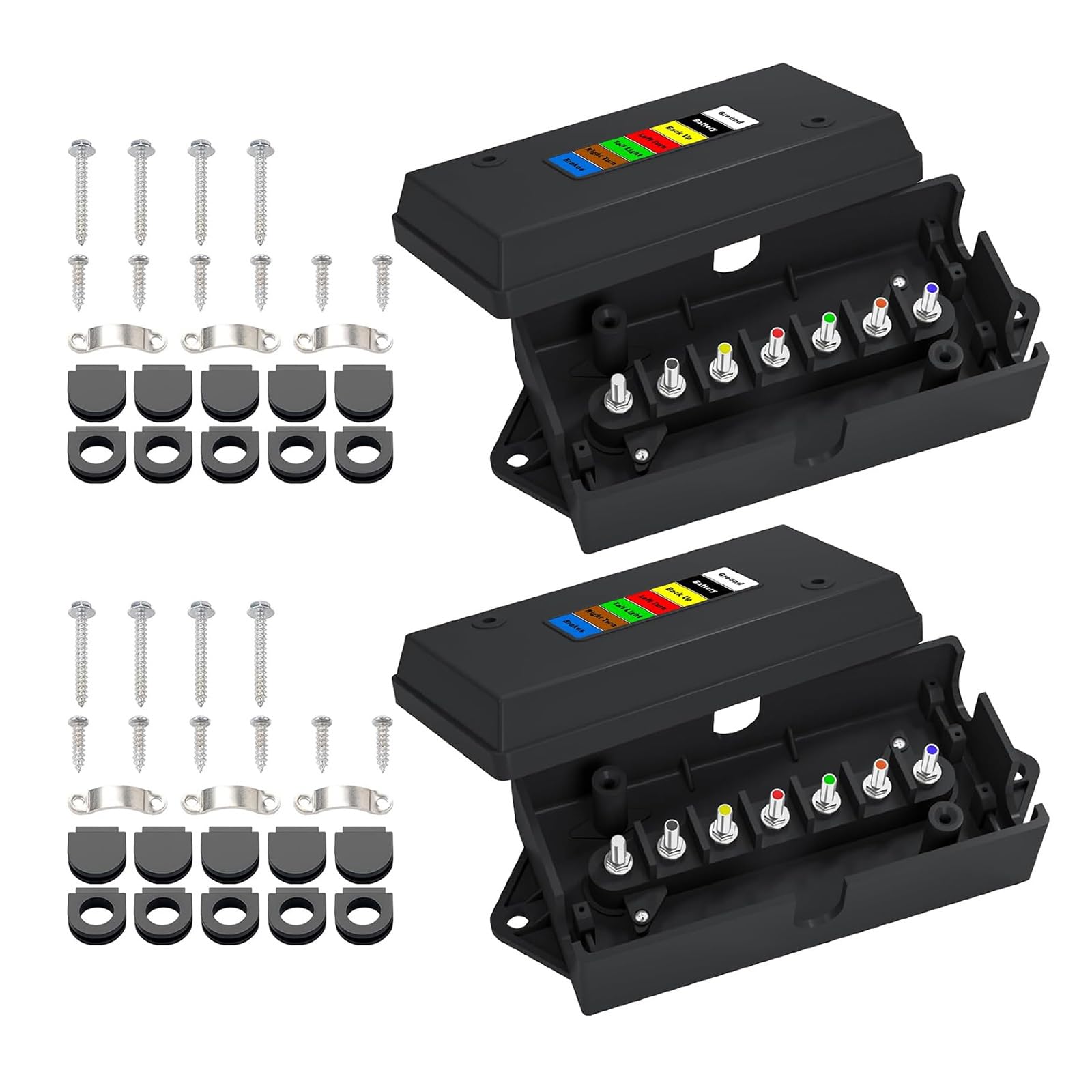 Caja de conexiones de cableado de remolque de 7 vías, impermeable, ABS, caja de conexión de cables eléctricos para campistas, remolques, luces de freno