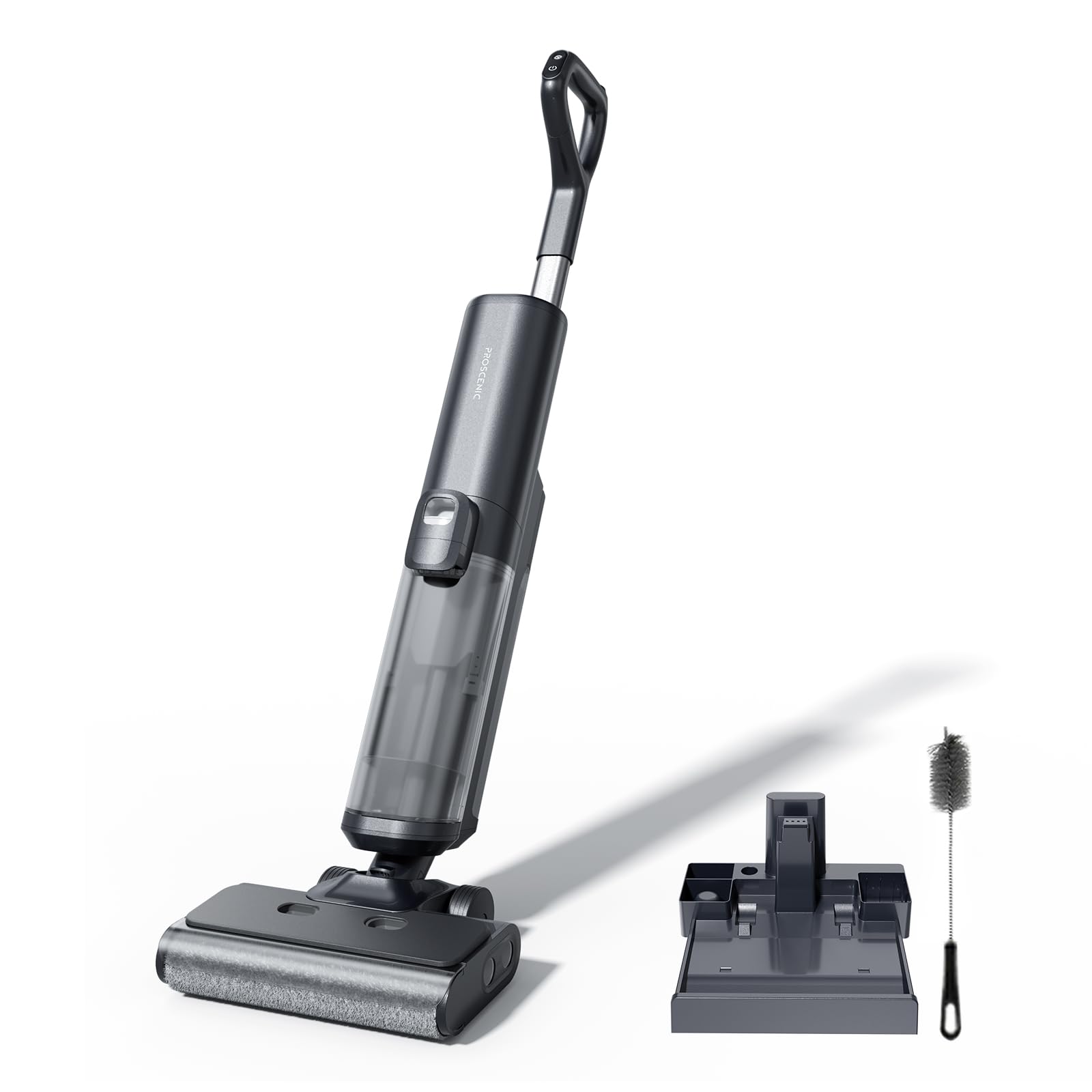 Proscenic F20A Aspirapolvere senza fili, aspirapolvere per solidi e liquidi, serbatoio da 2 litri, autopulente, leggero, display a LED, per la pulizia di sporco appiccicoso, pavimenti duri