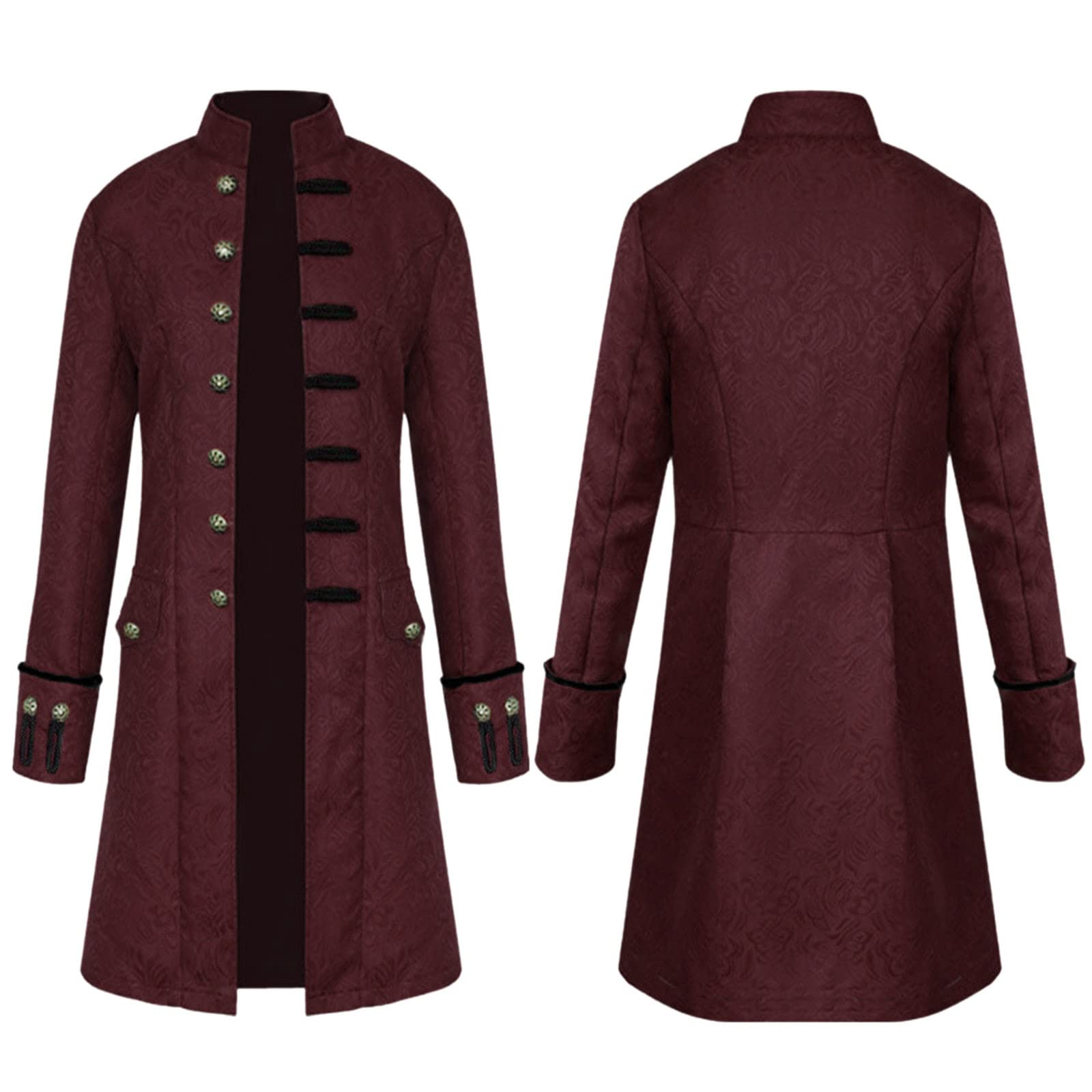 Veste Gothique Queue-de-Pie Steampunk Médiévale Homme Slim Fit - Manteau Costume Cosplay Carnaval