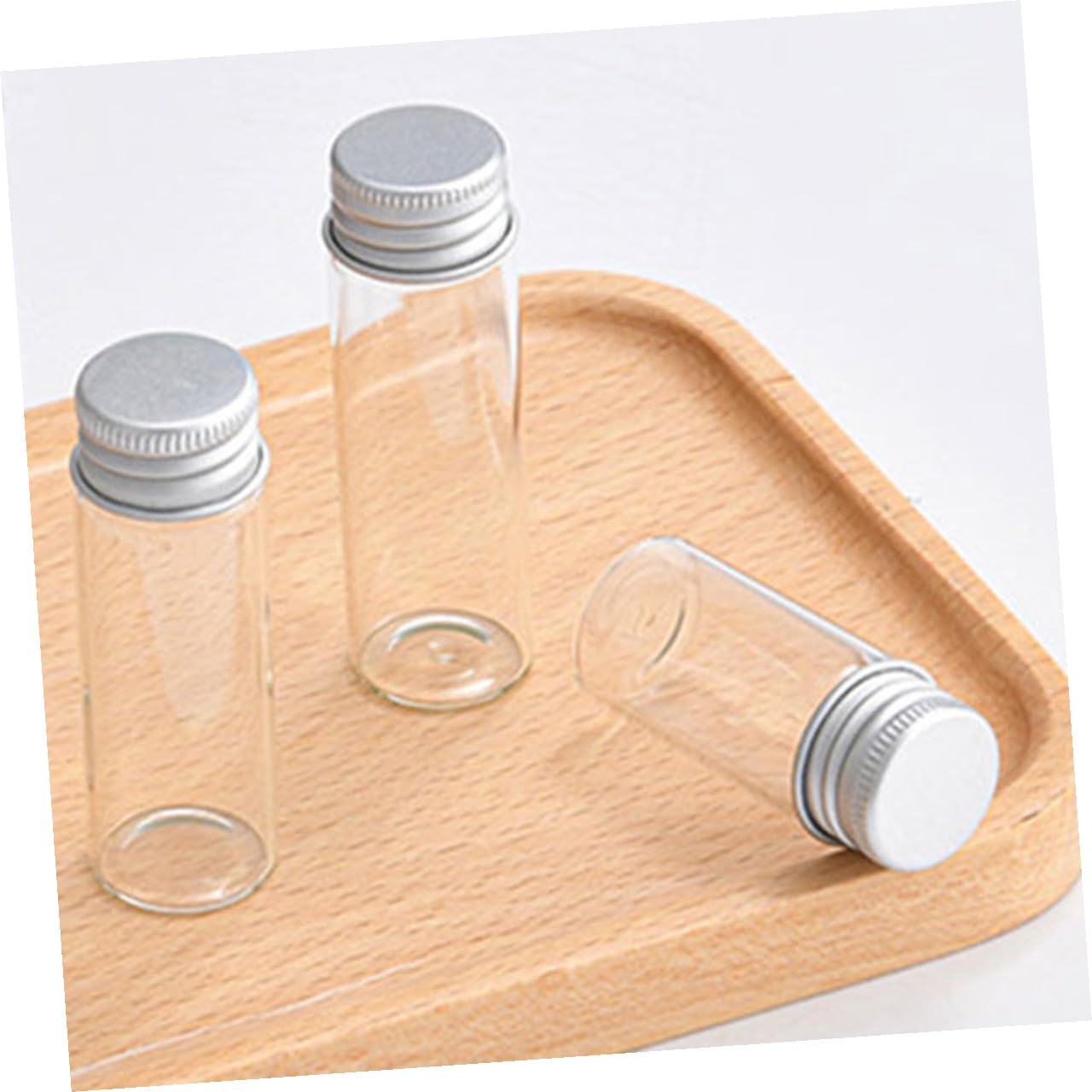 30piezas Tubos de Ensayo de Vidrio Transparente con Tapas de Rosca Pequeños para Análisis de Muestras de Aceites Esenciales para Uso Doméstico Laboratorio