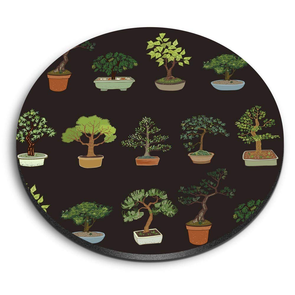 Destination Vinyl Ltd Multicolor 1 X Round Mdf Magnet - Bonsai Japanese Trees 3123