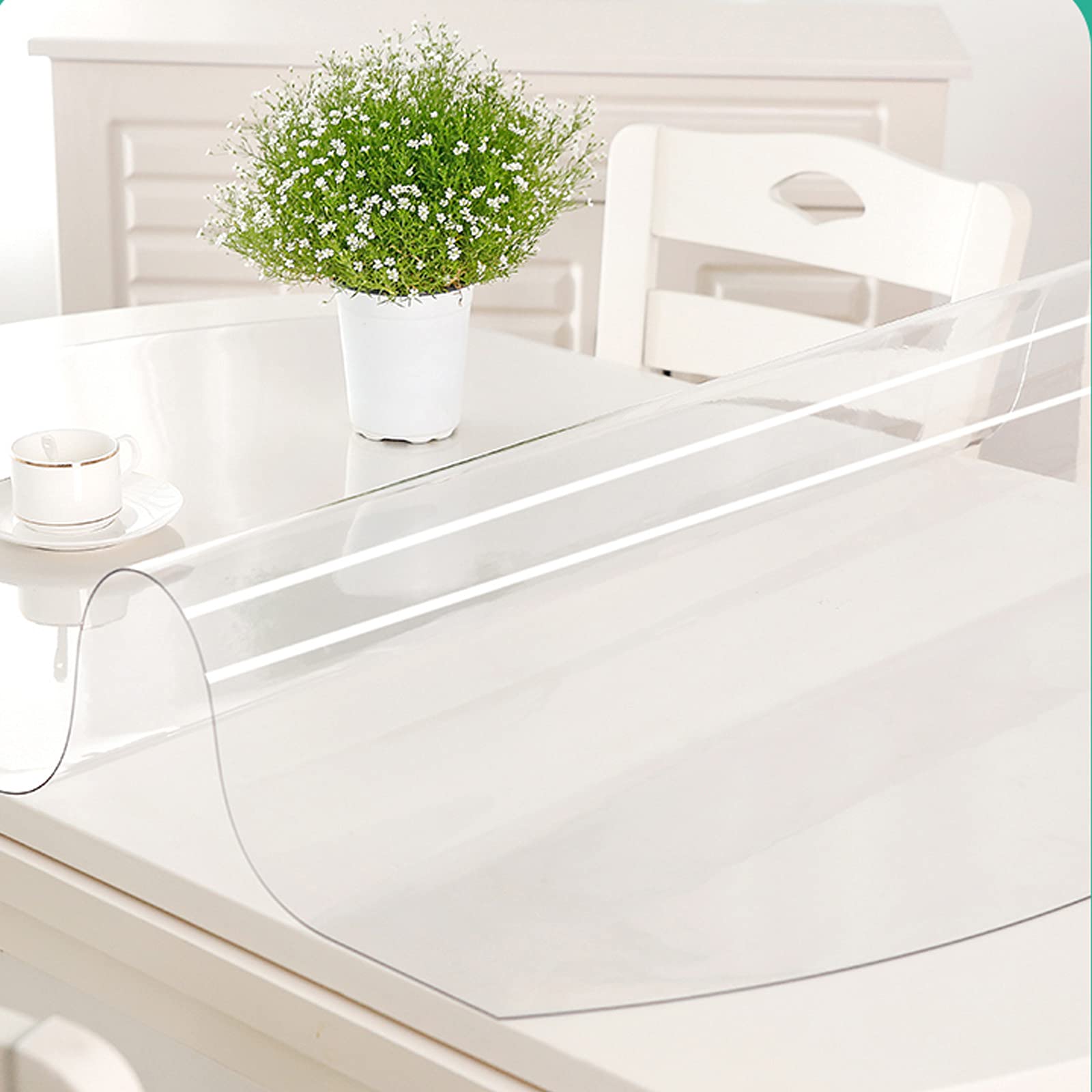 Tovaglia ovale impermeabile di alta qualità, morbida tovaglia in PVC resistente all'olio, 1 mm di spessore, dimensioni personalizzate (90 x 150 cm / 35x59in) per cucina e tavolo da pranzo