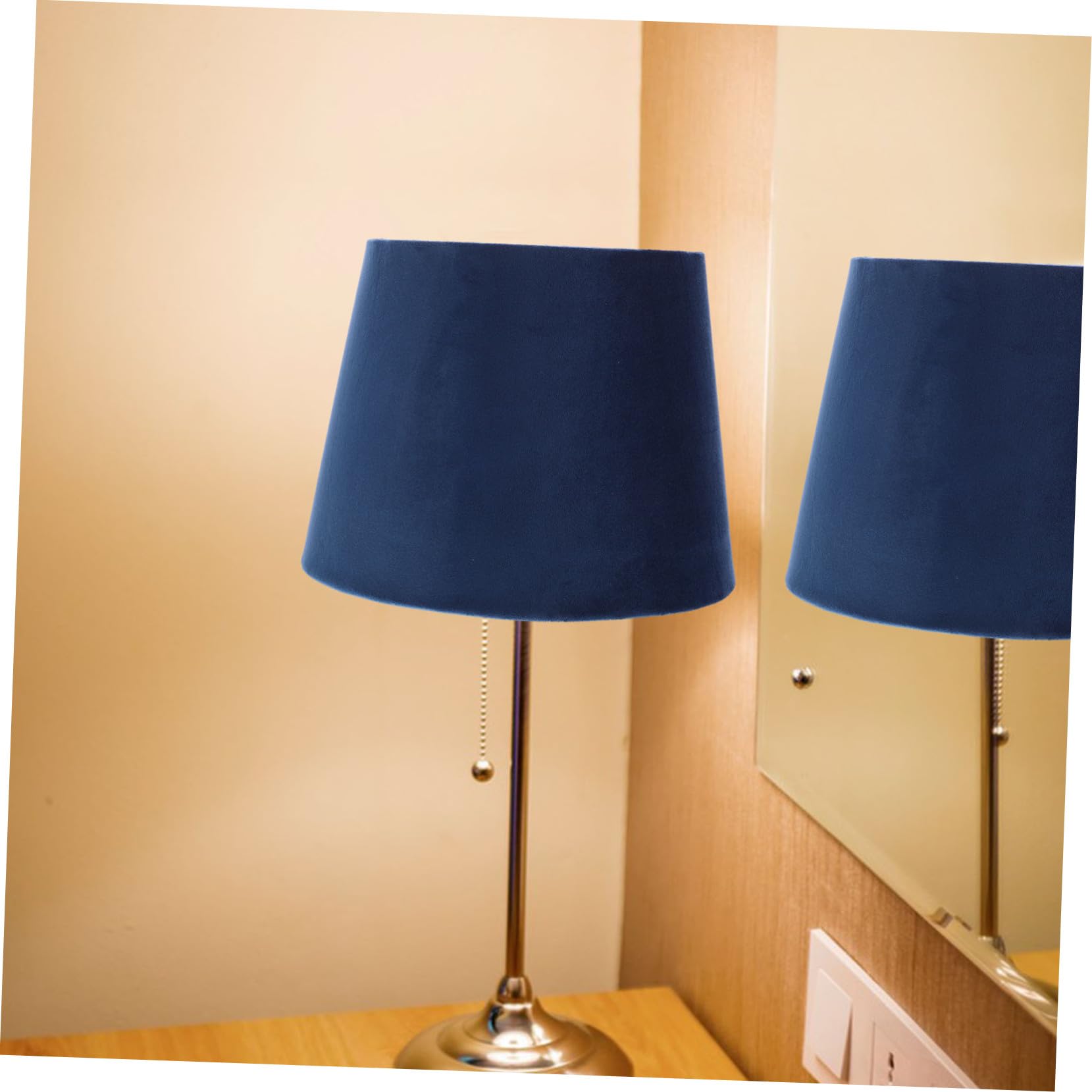 Lampenschirm Stoff Tischlampenschirm Ersatz Lampenschirmabdeckung Für E27 Schreibtischlampe Blau Mit 4,2cm Öffnung Wohnraumnachtlicht