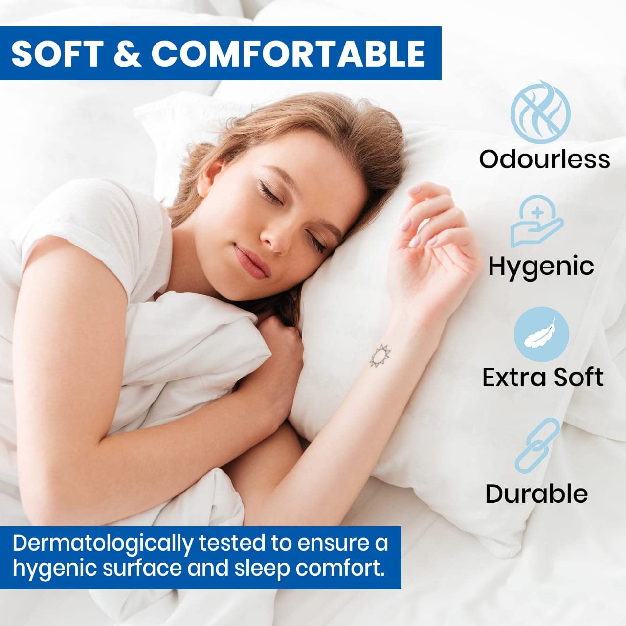 Comfortz - Almohadillas impermeables para cama de incontinencia, 90 x 60 cm, 30 hojas, desechables, 1100 ml, altamente absorbentes, suaves, almohadillas de cama sin olor y a prueba de fugas, adecuadas