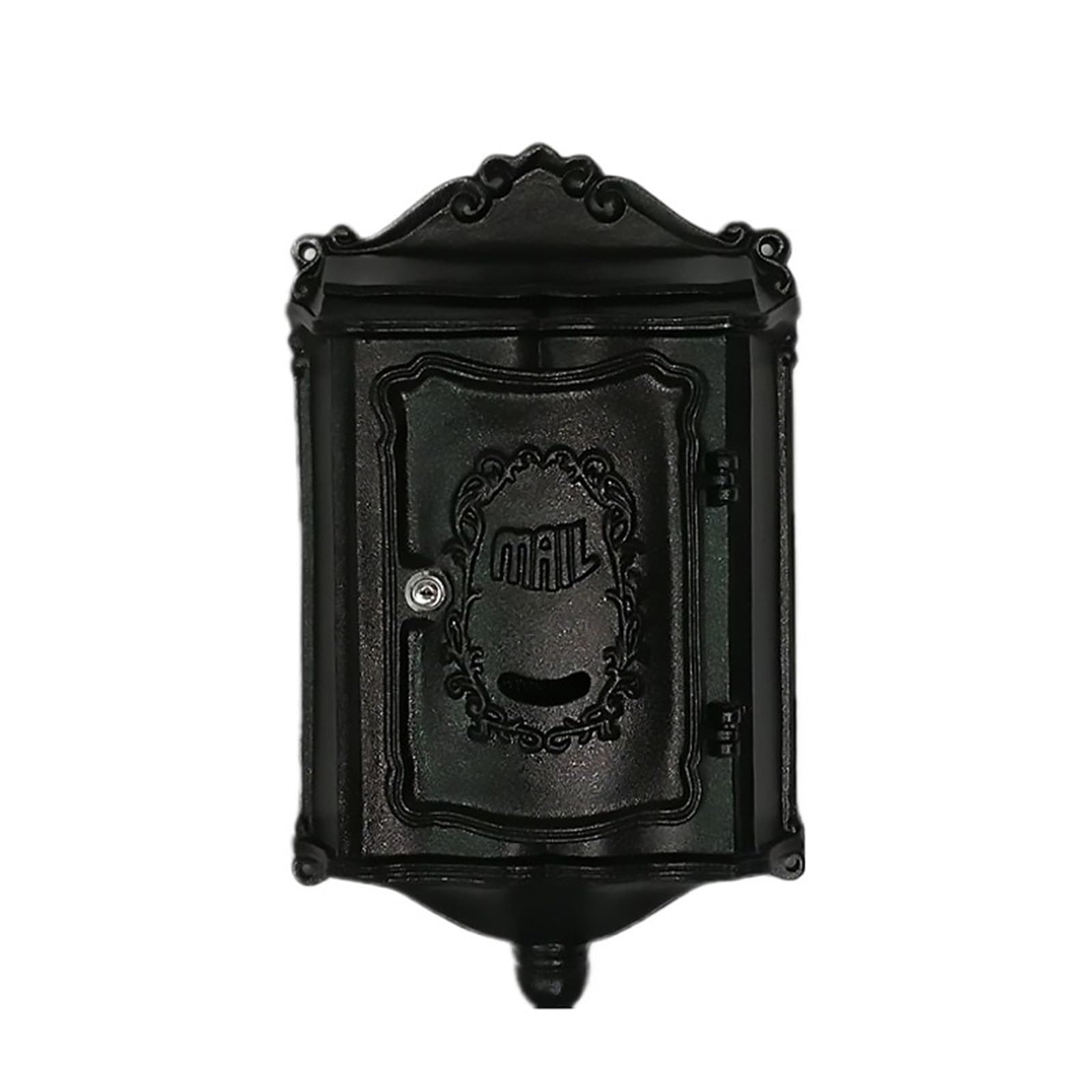 Locking Mail Box for Outside, Wall Mount Mailbox Cast Aluminum Multicolor(Black)