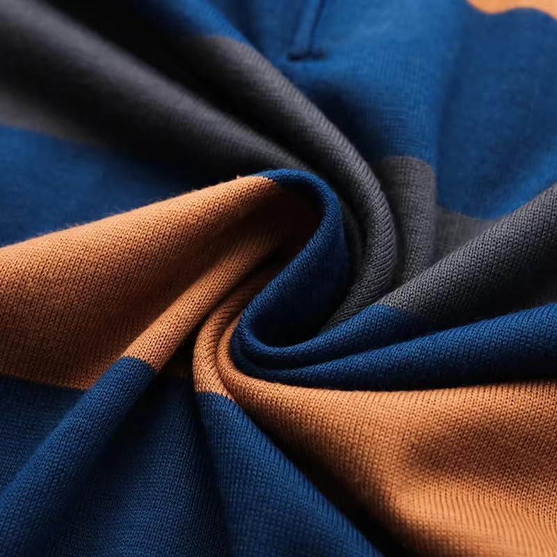 Men's Striped Button Front Casual Shirt Collared Short Sleeve Summer Tops