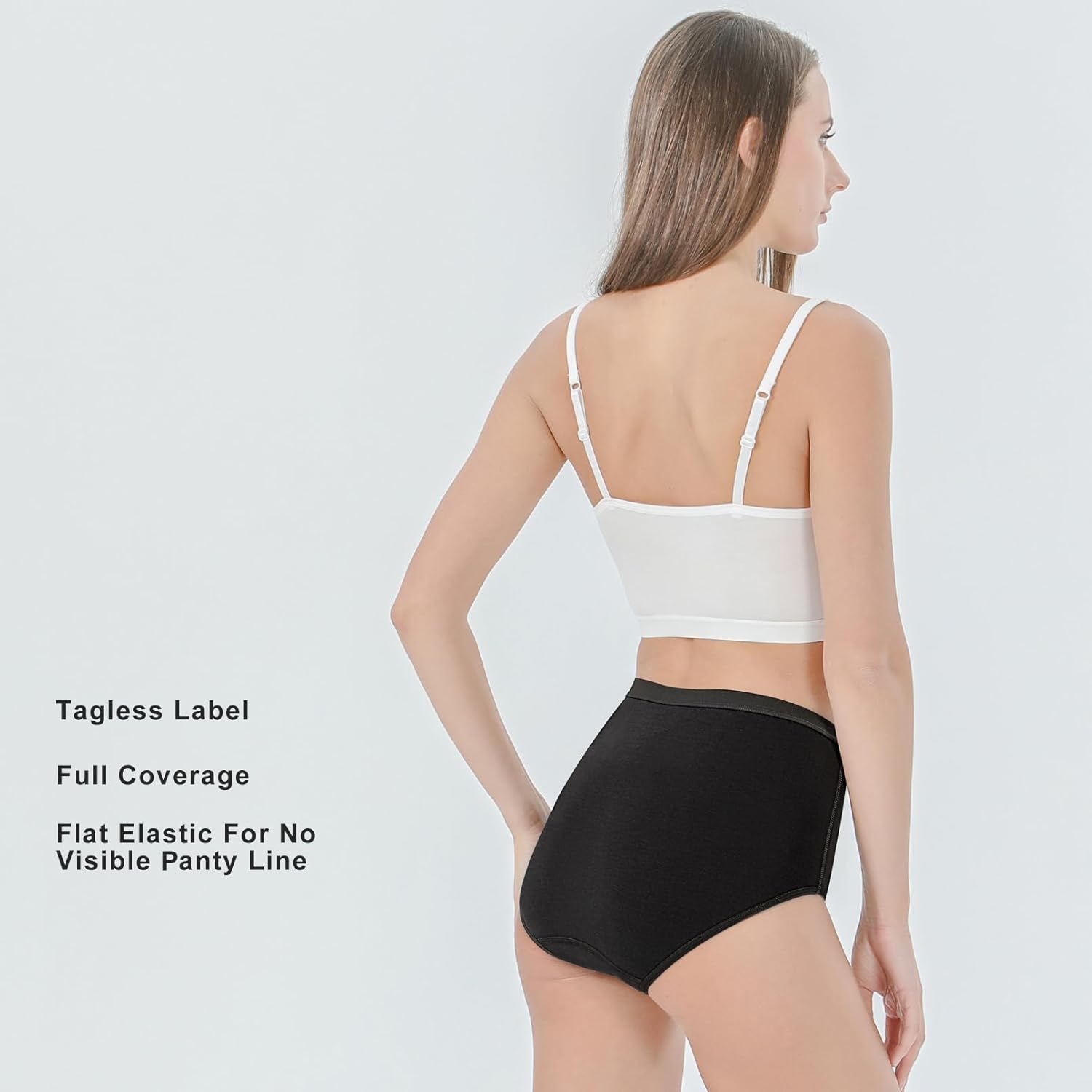 Women's Breathable Viscose High Waisted No Show Full Coverage Briefs Underwear Panties, Pack of 6 - Image 5