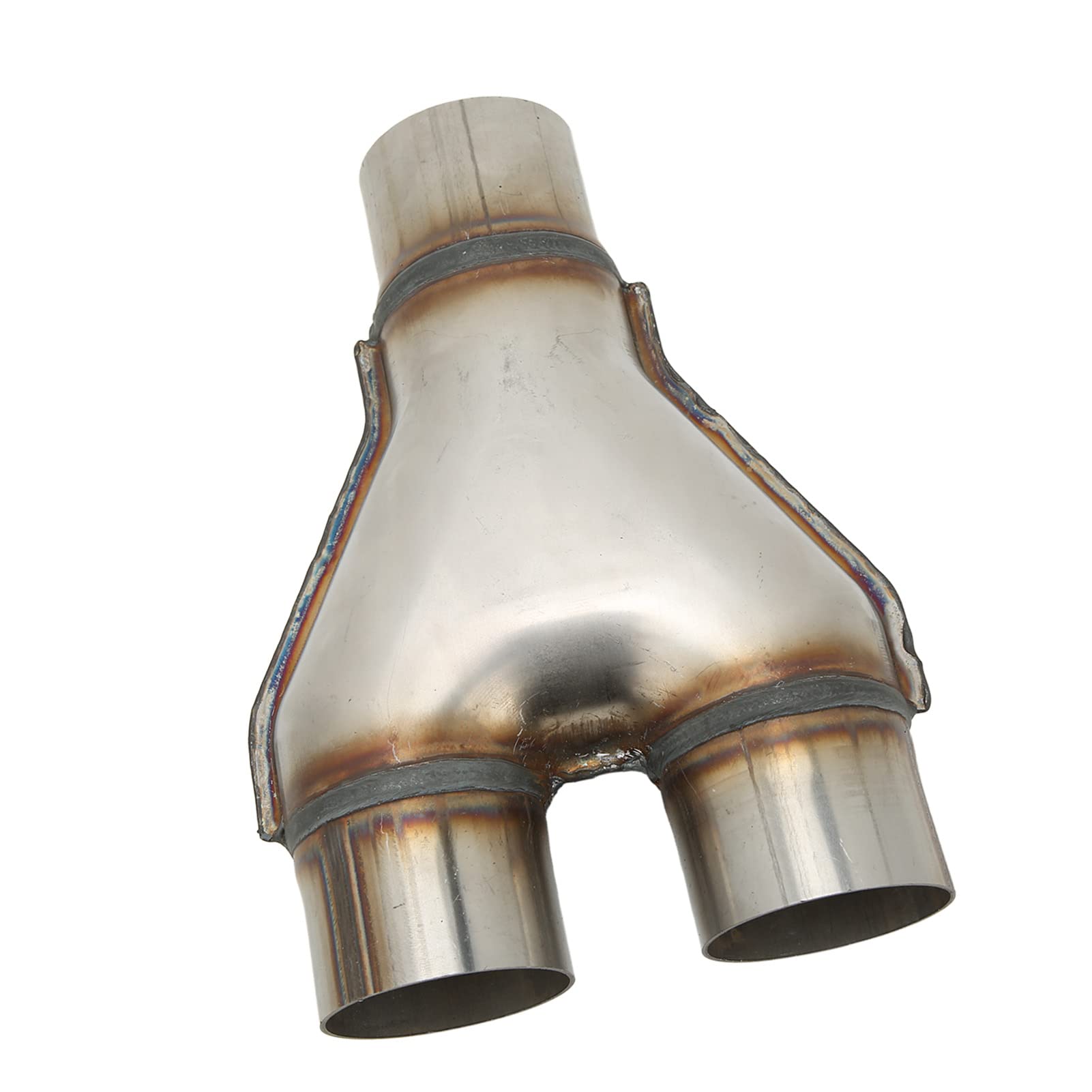Embouts de Tuyau D'échappement en Forme de Y, en Acier Inoxydable, 1 Entrée 2 Sorties, Embout de Silencieux Universel, Décoratif et Facile à Installer (Diamètre intérieur de 76 mm)