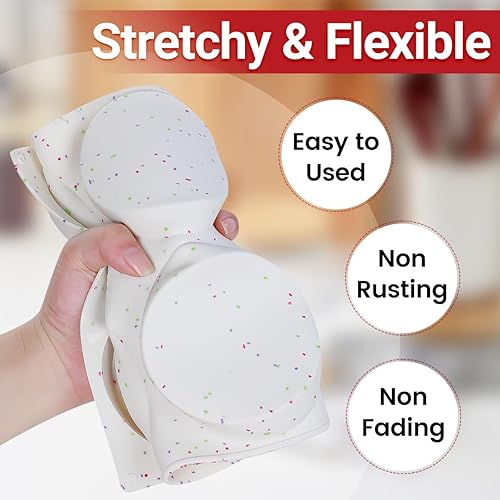 Miniatura 8 de CAKETIME Moldes antiadherentes de 4 pulgadas, moldes de silicona jumbo para sándwiches de desayuno, molde redondo para hornear magdalenas inglesas,