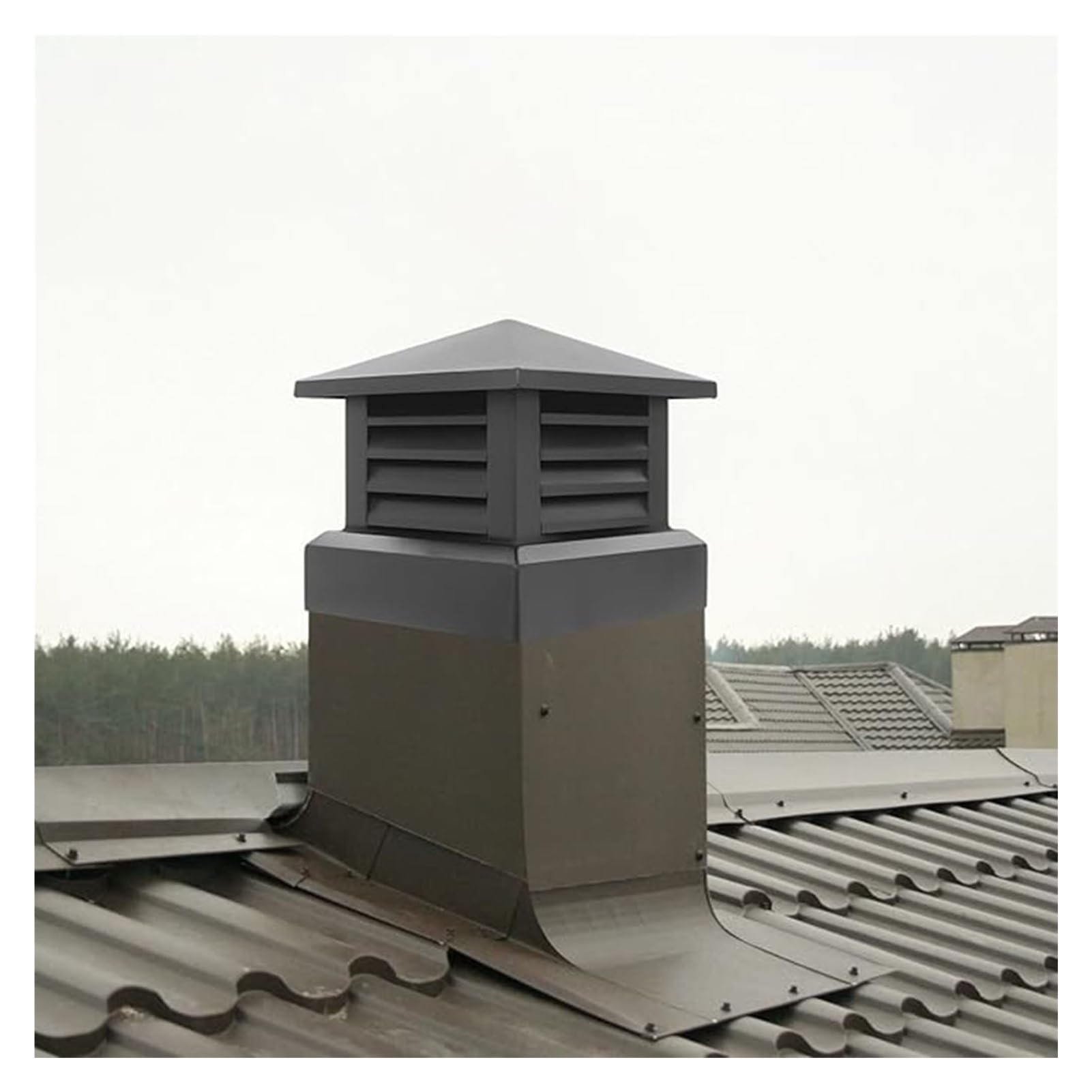 BHFLJSAQ Chimney Rain Caps,Rainproof Aluminum Chimney Cap - Easy Install Standard Chimney Cowl & Louver for Outdoor Roof Vent (13.78"x13.78"/35x35cm) - Durable & Weatherproof