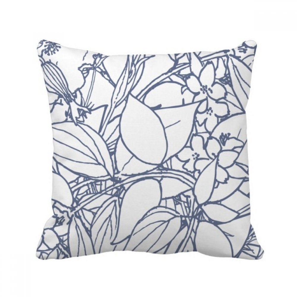 Ligne dessin abstrait plantes art coussin multicolore 40x40 décoratif pour maison