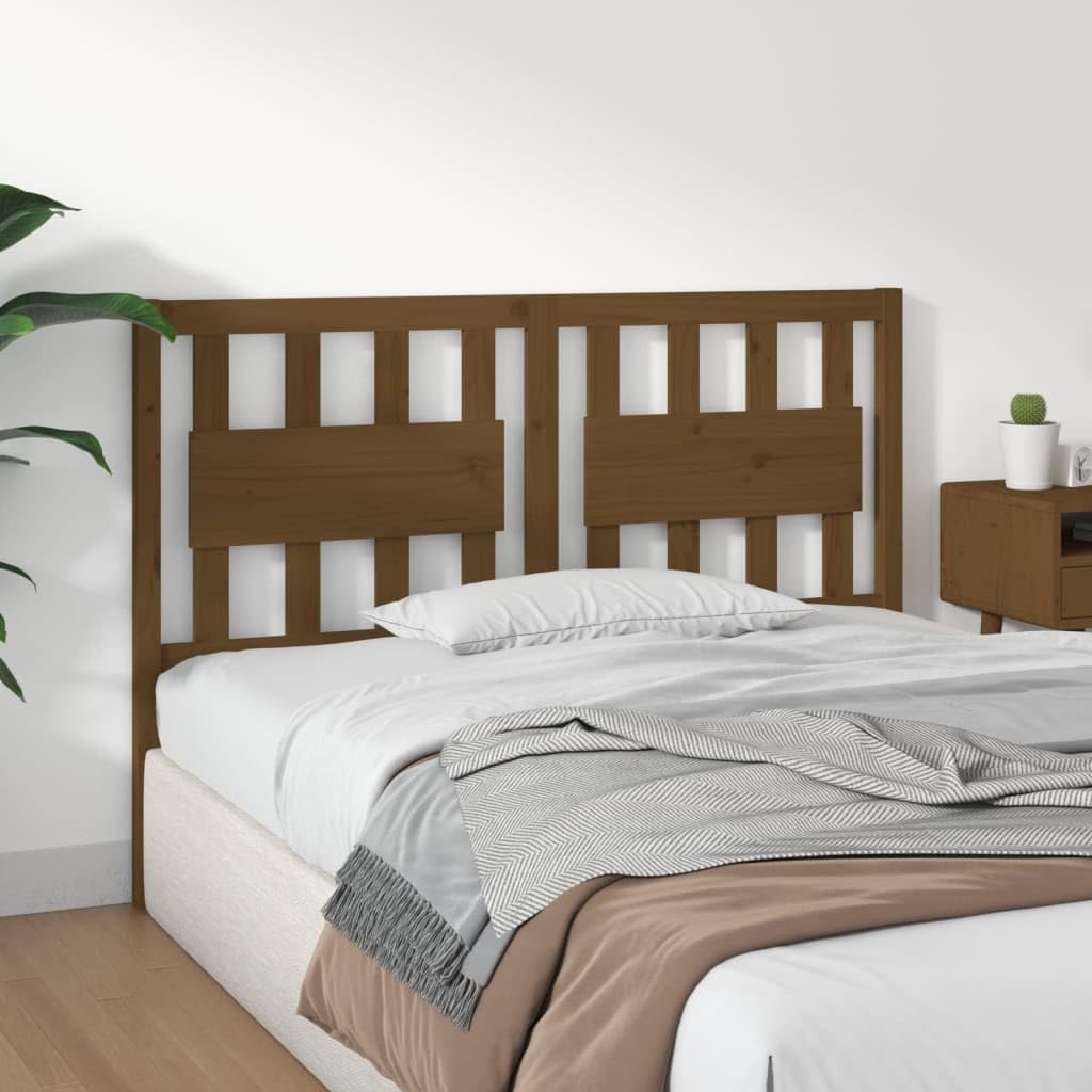 Cabecero marrón miel 125,5 x 4 x 100 cm madera maciza de pino - cabecero de cama rústico para dormitorios y habitaciones de invitados - Respaldo cómodo para marcos de cama a juego