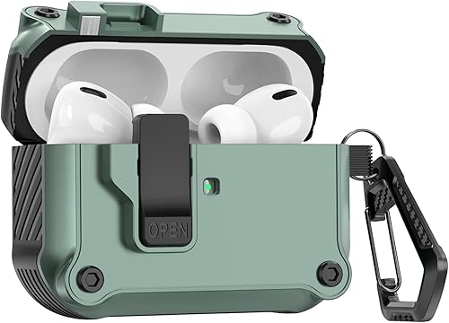 Funda para Airpods Pro con cerradura, serie IRUIC de cuerpo completo, a prueba de golpes, funda protectora para AirPods Pro de 2 generación1