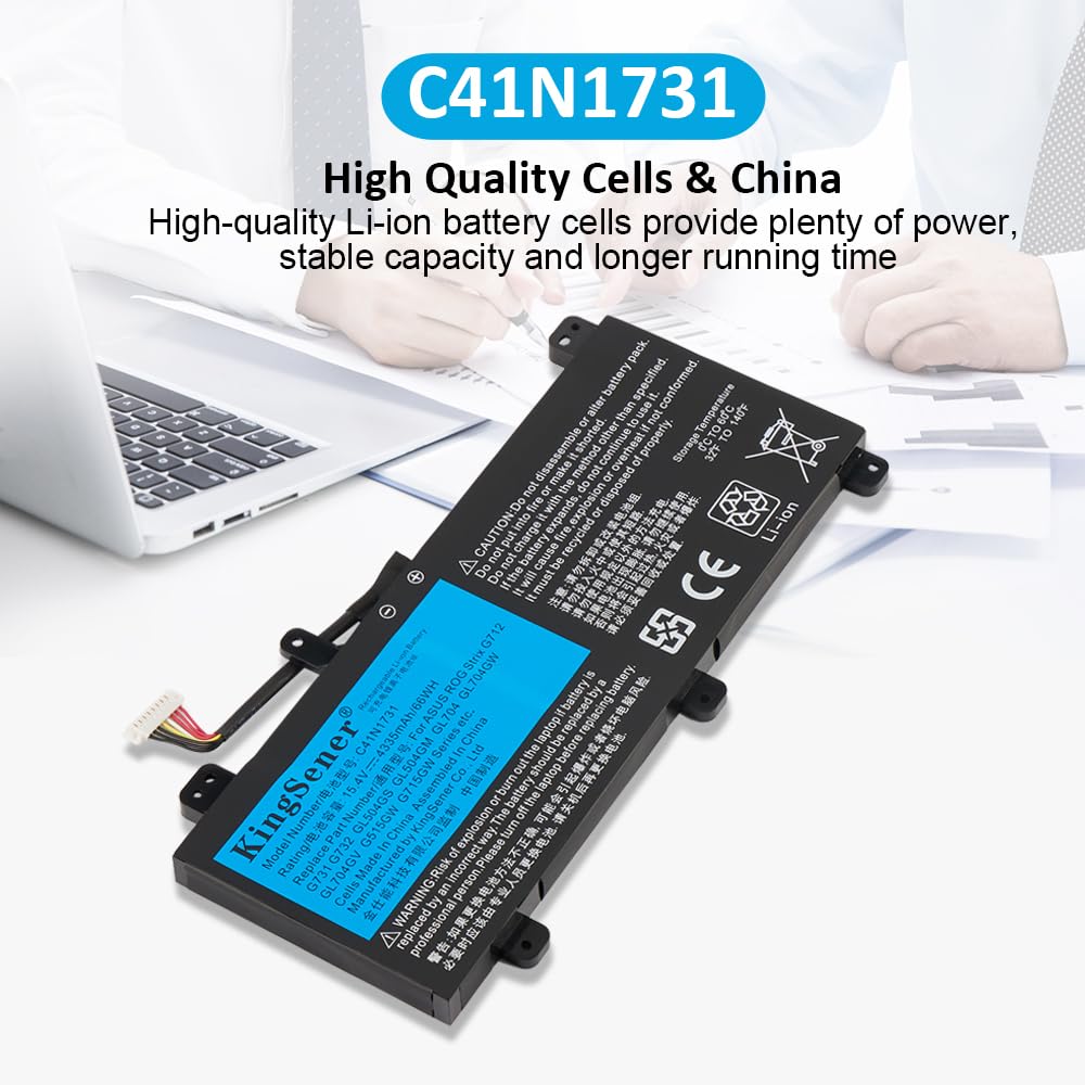 C41N1731 Batteria per PC portatile Asus ROG Strix Scar/HERO II G712 G732 G731 GL504GW GL504GS GL504GM GL704 GL704GW GL704GV GL704GM G715GV G715GW G515GV G515GW 15.4V 66Wh