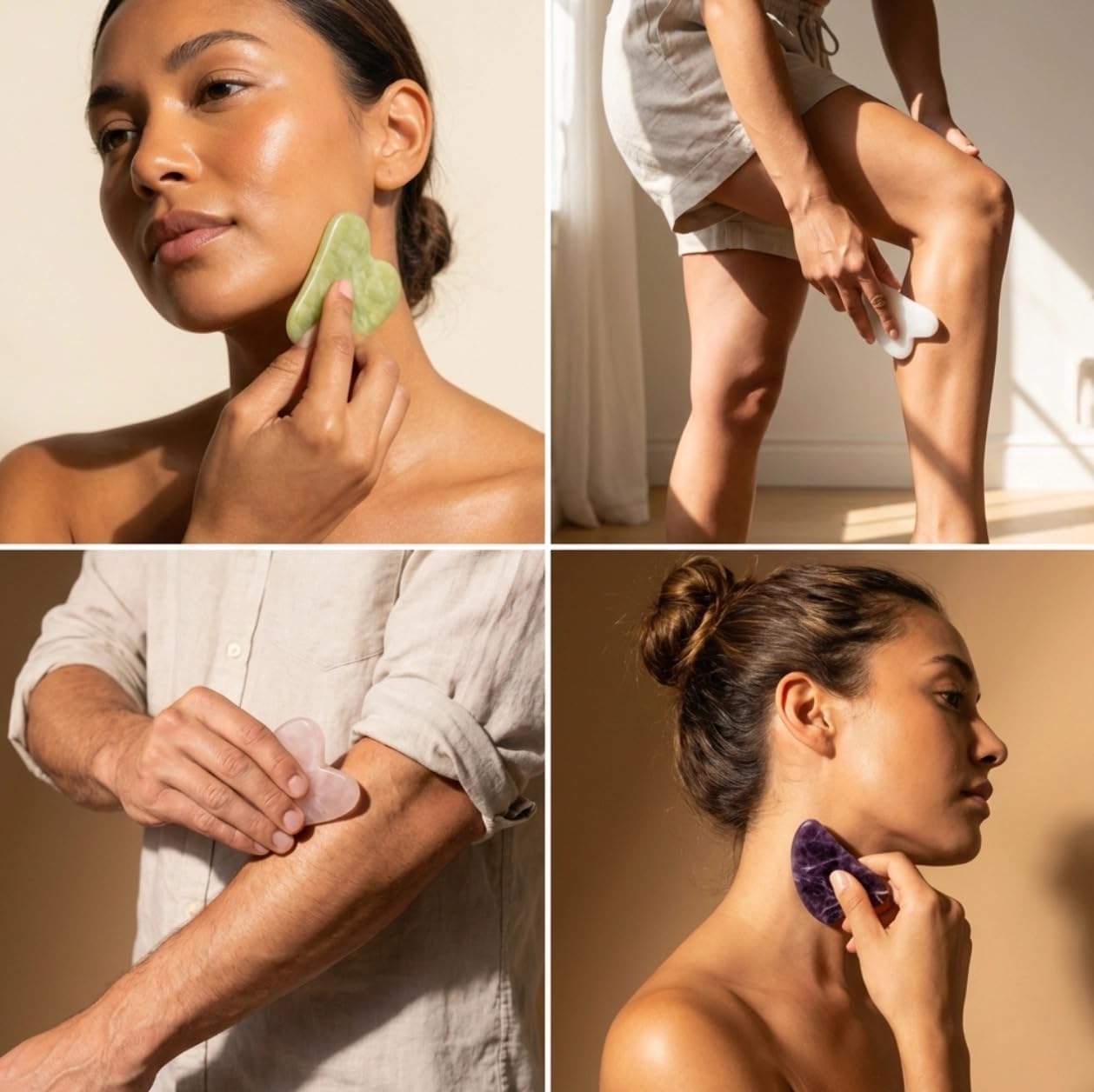 Jade Gua Sha Stone, 3.5 x 2.5 in