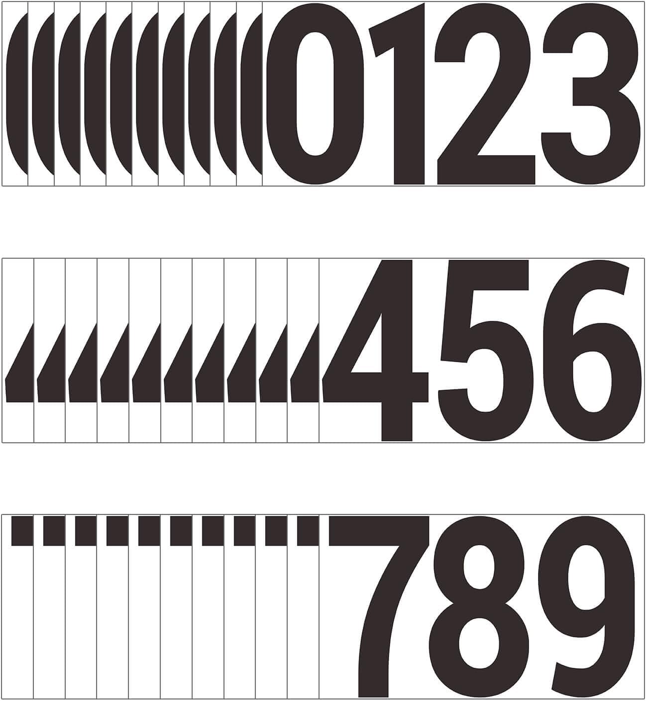 DUGUTUL 50PCS 5 Inch Black Number Stickers Jumbo Vinyl