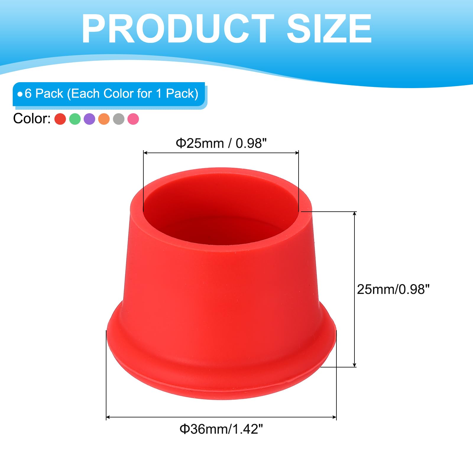 PATIKIL Silicone Wine Stoppers, Reusable Bottle Cover Wine Corks Bottle Caps Wine Saver Seal Keep Fresh for Beer Beverage Drink 6-Color - Image 2