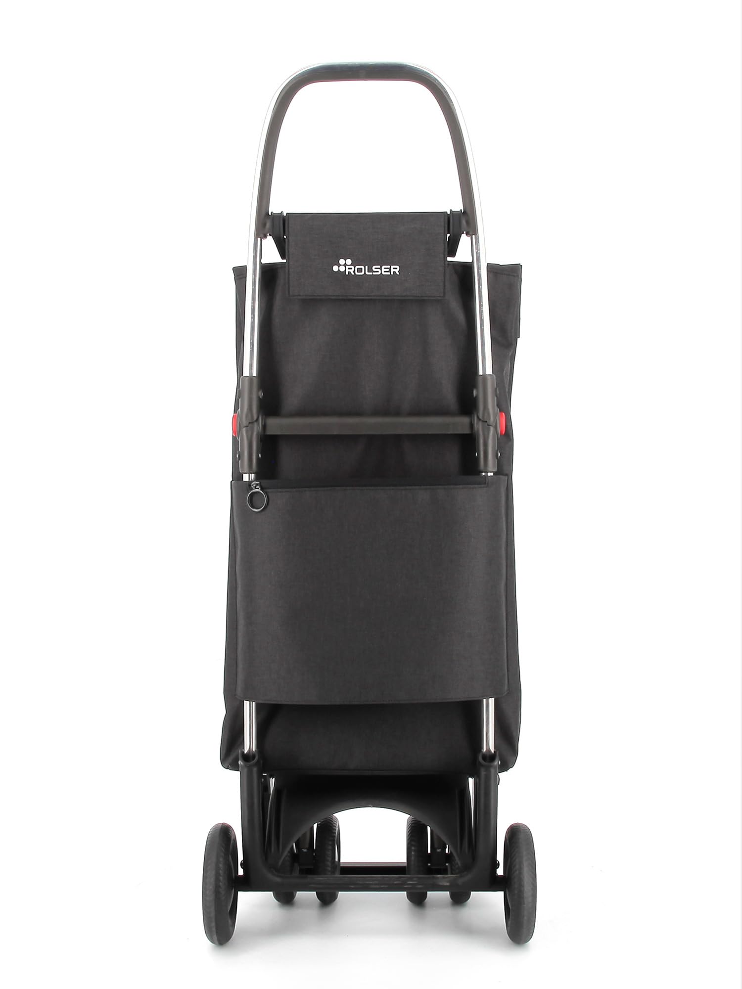 Carro Rolser Big Tweed 4 Ruedas 2 Giratorias Plegable - Negro