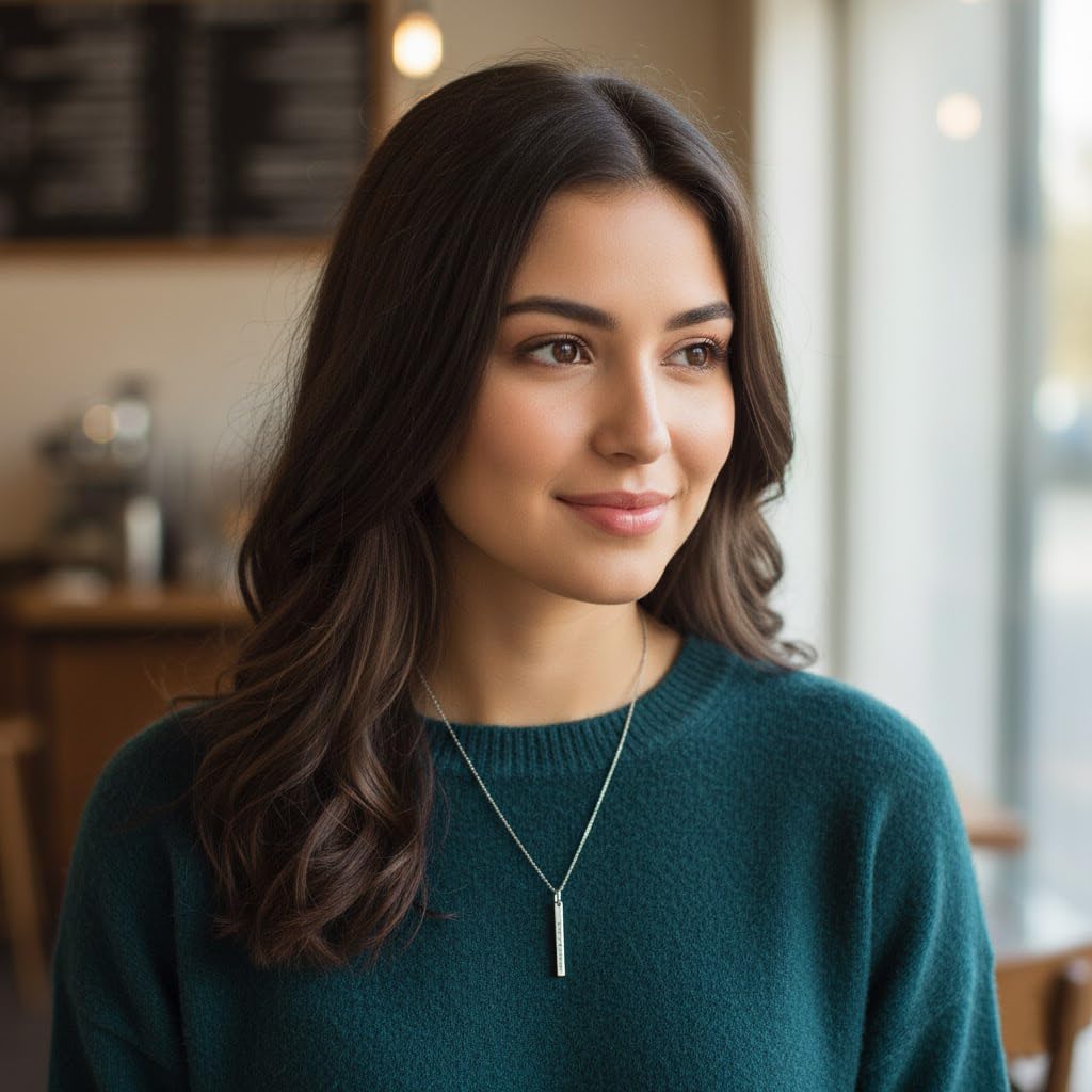 Custom Name Necklaces for Women – Carry Love Everywhere | 925 Sterling Silver Necklace with Initials | Personalized Mother Daughter Gift | Dainty, Customizable 4 Sided Pendant for Mom | Gift for Wife - Image 3