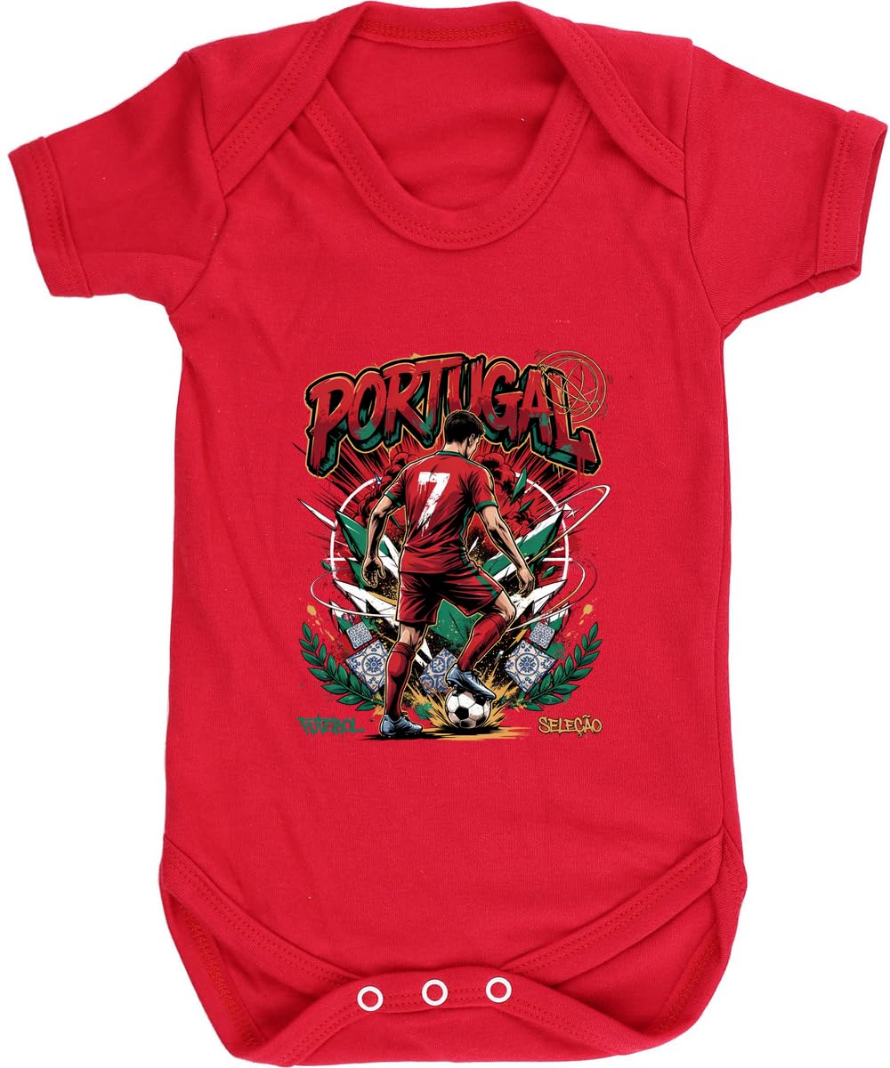 Hippowarehouse Portugal Football Fan Number 7 Legend Supporter World Competition baby vest bodysuit (short sleeve) boys girls