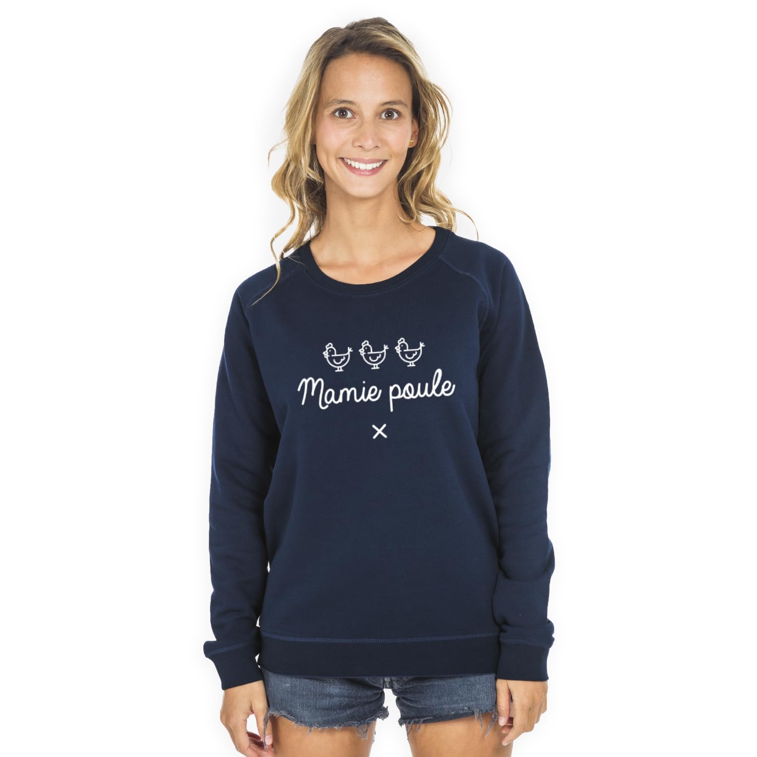 We Are Family, Sweat Humoristique, pour Femme, Mamy Poule, Manches Longues, Coupe Classique, Cadeau Original, Sweat Humour 50% Coton 50% Polyester