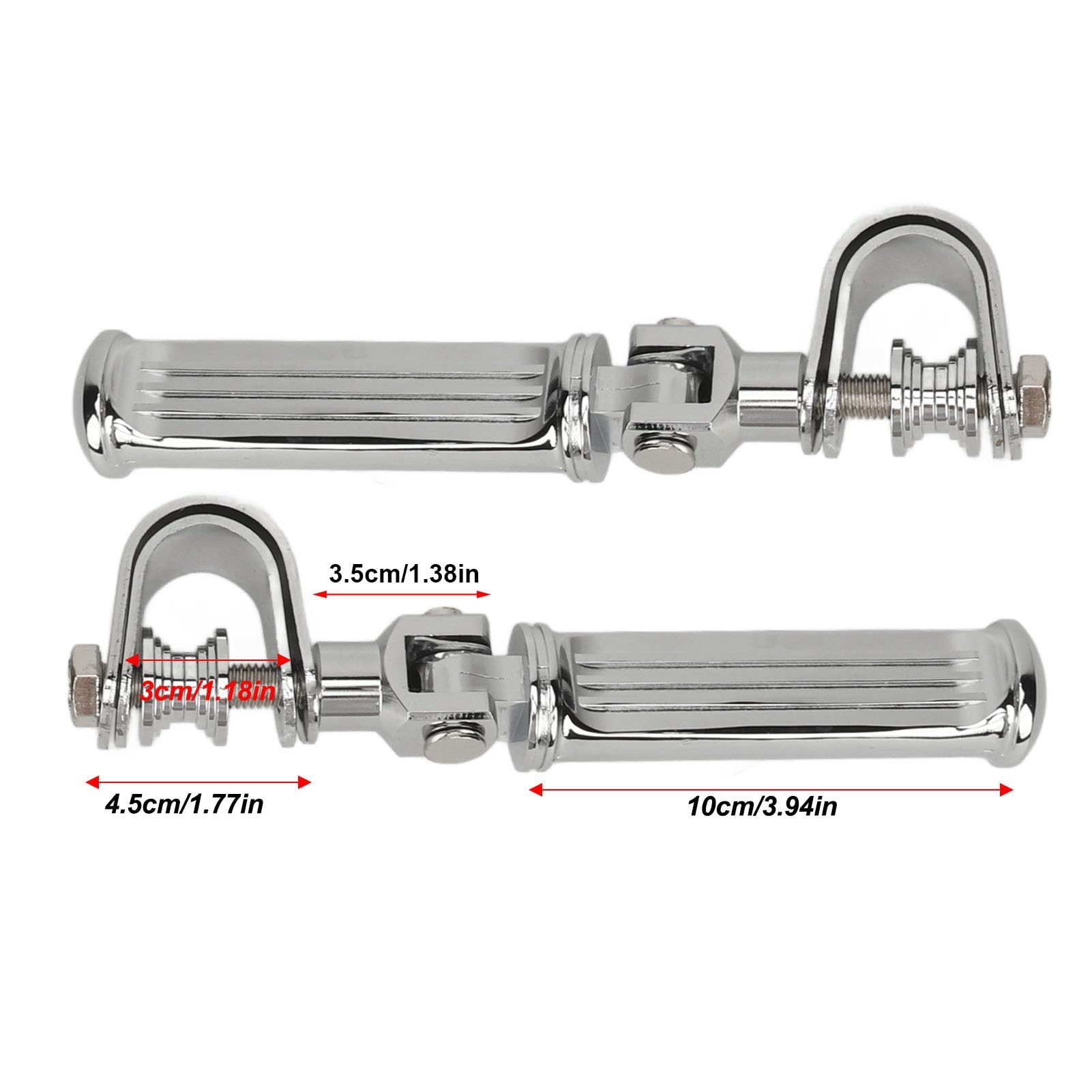 Fabater Motorrad-Highway-Fußrasten aus Aluminiumlegierung, 25 mm bis 32 mm, universelle Fußrasten, Fußpedalhalterung, Motor-Sturzbügel-Fußstütze, Silber