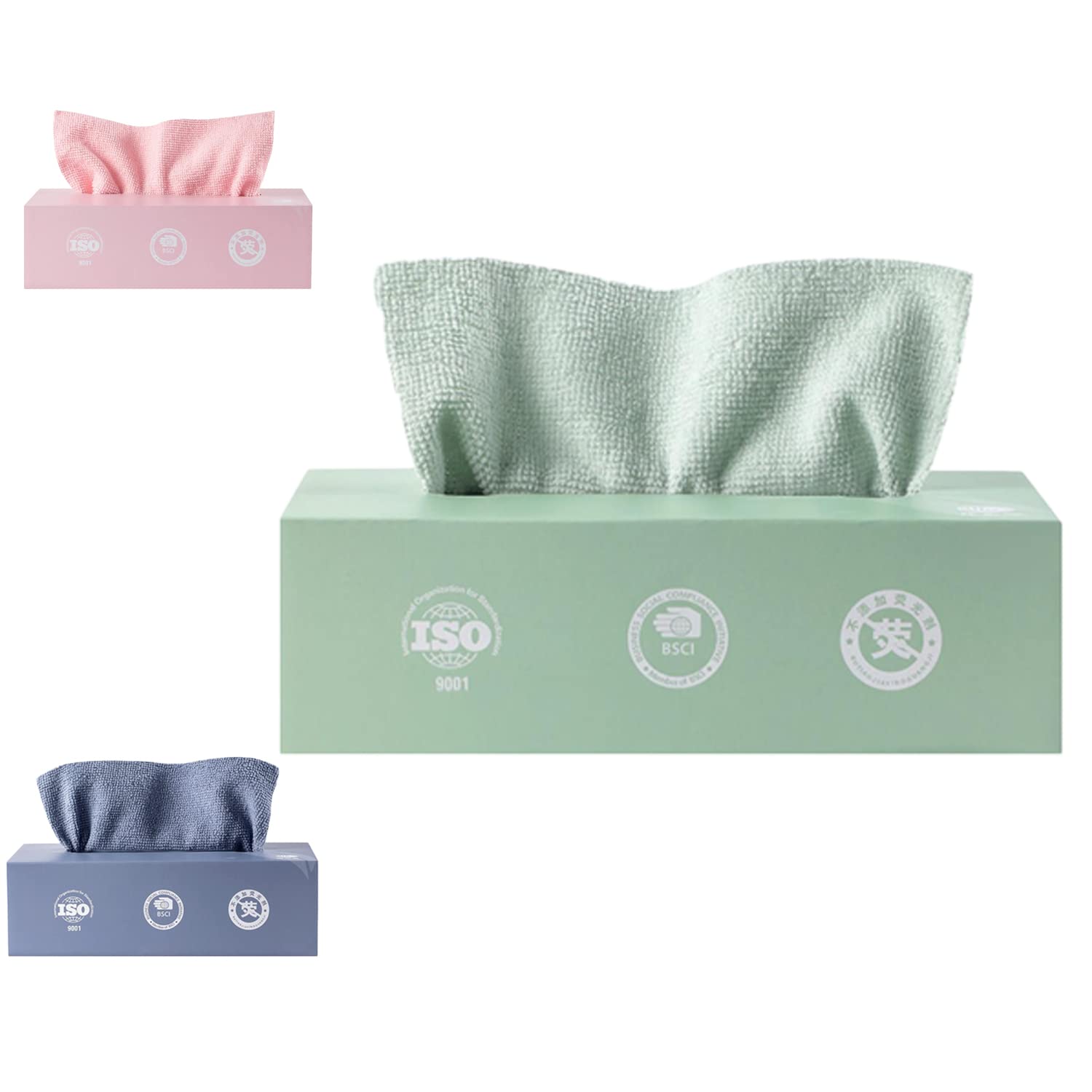 ENVVAThickened Magic Wipe Home Kitchen Car Multi-Functional Cleaning Rag, Washable Reusable Thickened Magic Cleaning Cloth, Microfiber Rags in a Box, Pull out Absorbent Cleaning Cloth