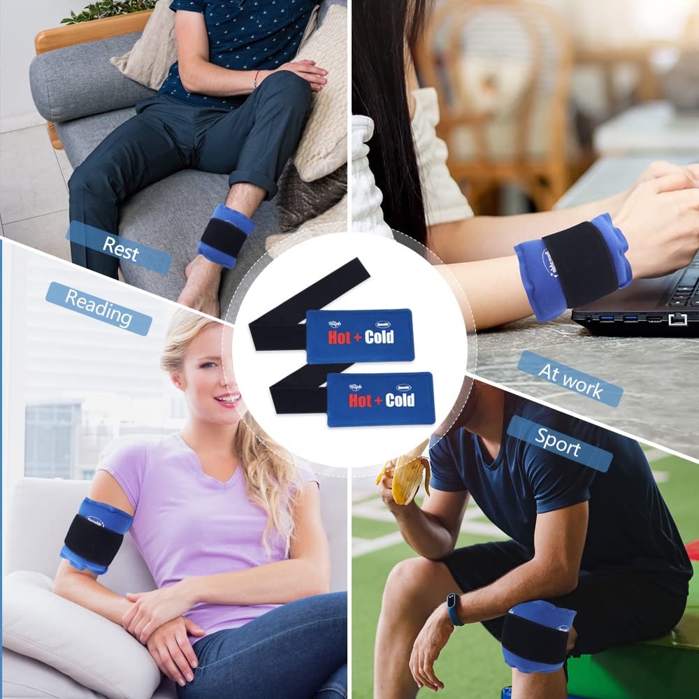 Hilph Ghiaccio Gel Riutilizzabile, Gel Ghiaccio Freezer per la Terapia del Calore e del Freddo, Multifunzionali per Lesioni Sportive, per Caviglia, Polso, Ginocchio (2 Pezzi)