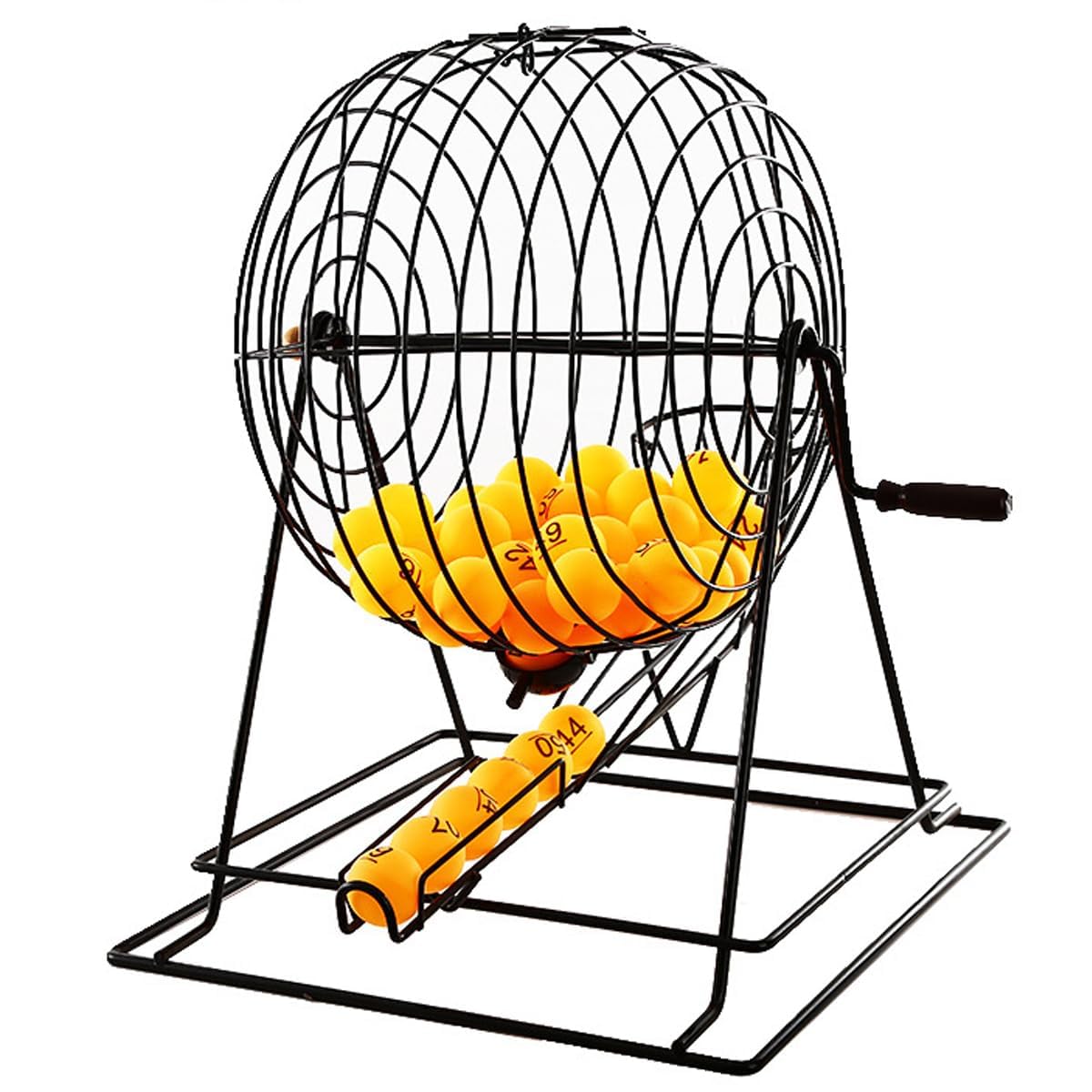 Bingo Ball Cage Raffle Drum - Automatyczna metalowa maszyna do rysowania loterii na imprezy zbiórki pieniędzy, imprezy i gry ze 100 piłkami