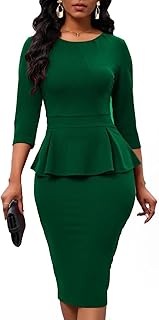 Women's Bodycon Pencil Dress Church Teacher Office Modest Business Wear to Work Sheath Suiting Dresses - Buy now