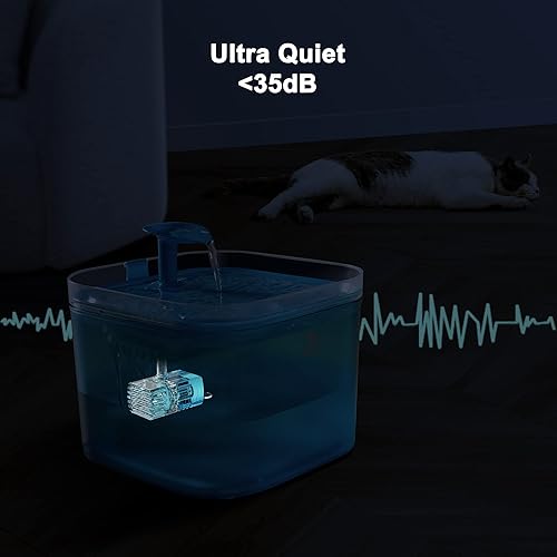 Miniatura 2 de Petory Fuente de agua para gatos dispensador automático de agua para mascotas dispensador de agua para gatos con filtros de repuesto fuente de agua