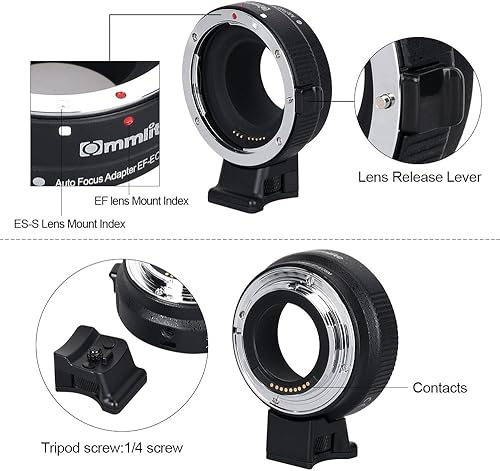 Miniatura 3 de Commlite cm-EF-EOS M - Adaptador de montaje de lente de enfoque automático para lente EFEF-S a Canon EOS M montaje EF-M anillo convertidor de lente