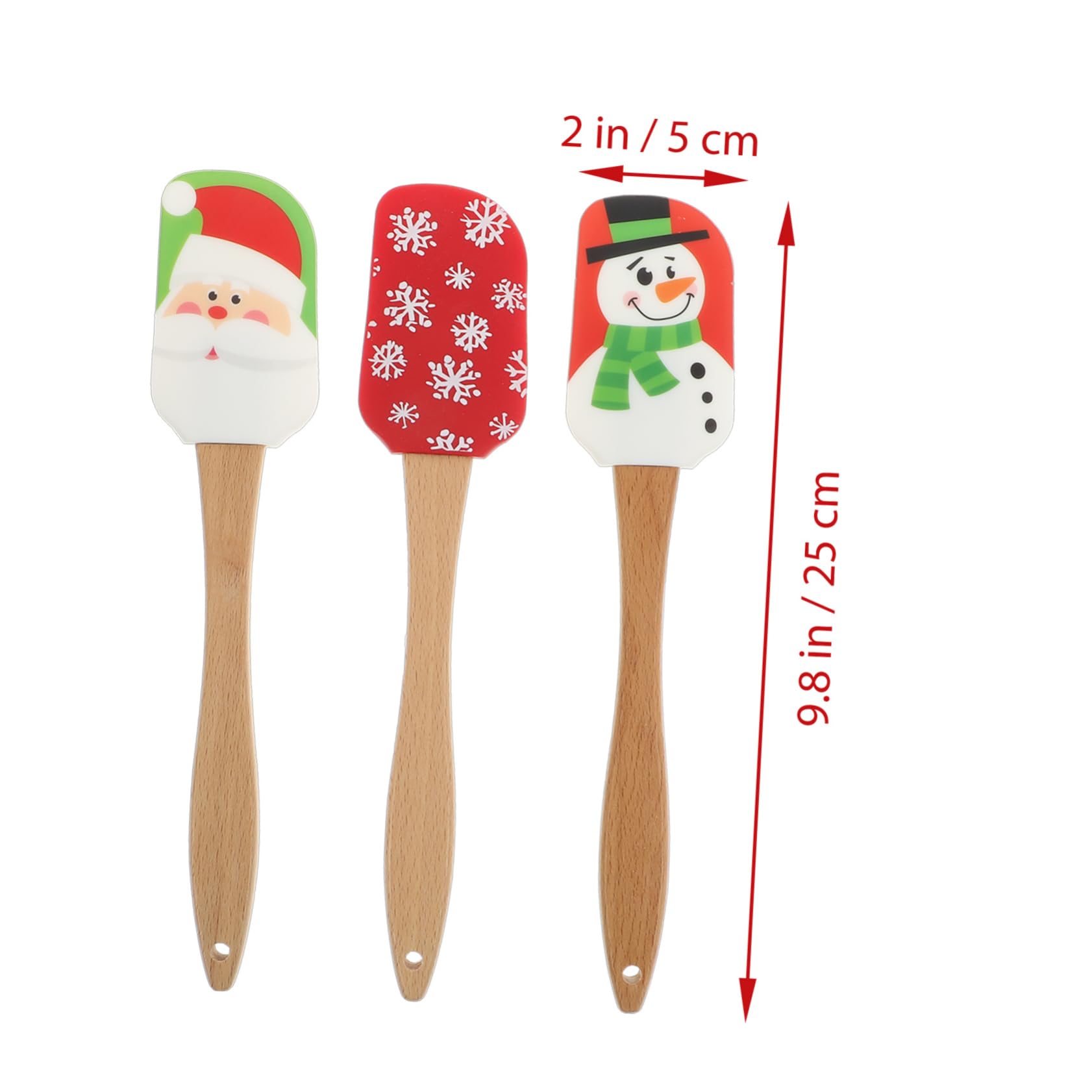 COLLBATH 4 Piezas Espátulas de Silicona para Crema de Diseño Navideño Herramientas para Repostería Ergonómico y Antideslizante Aptas para y Decorar Pasteles