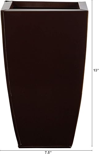 Miniatura 2 de Nearly Natural Maceta cuadrada de metal cónico de 13 pulgadas