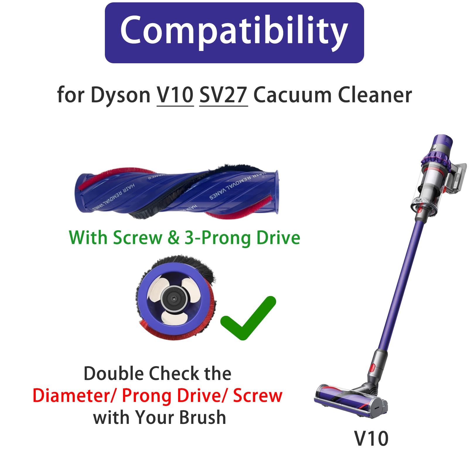 Amazon.com: Chuancheng Brush Roller Replacement for Dyson V10 SV27