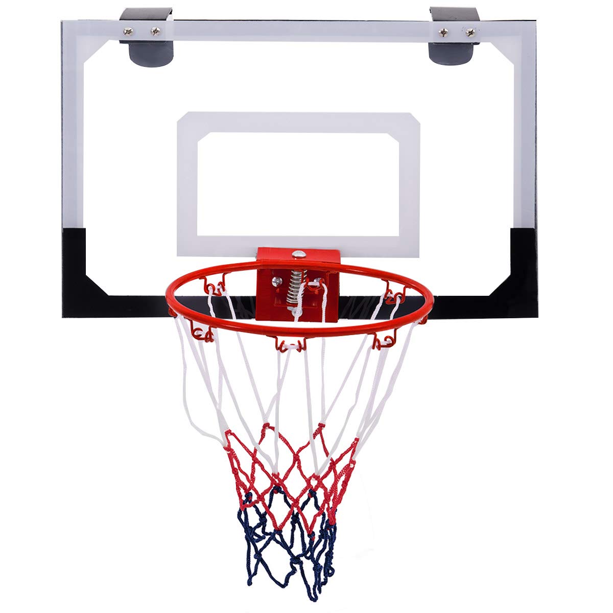 RELAX4LIFE Basketball Backboard Tabellone da Basket a Muro Trasparente, Materiale PC, con Canestro Diametro 23,5 cm, per Interno e Esterno, 45 x 30 cm