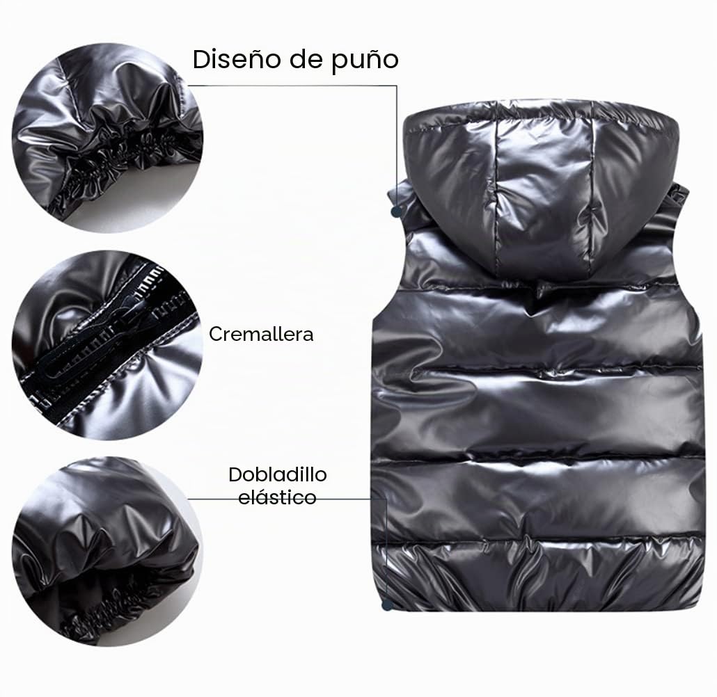 QWEZXCMI Chaleco Unisex, 2021 Winter Winter Warm's Lightweight con Capucha, Chaleco sin Mangas Acolchado Acolchado, Chaleco con Capucha para Hombres y Mujeres,Negro,S
