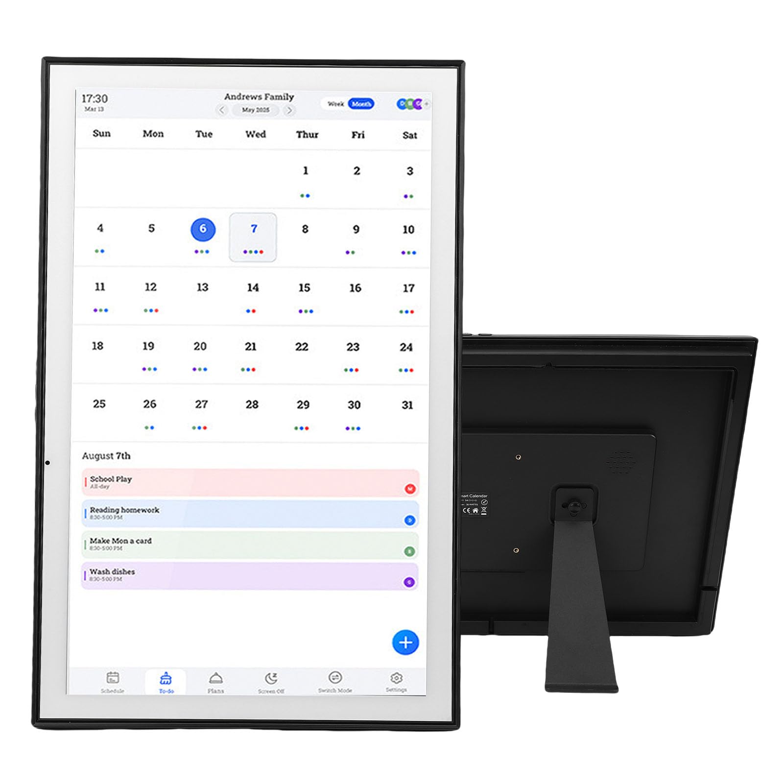 Eujgoov Calendario Digitale Smart Touchscreen 21,5 Pollici WiFi, Schermo IPS 1920x1080P per Organizzazione Familiare, Sincronizza con Google Calendari, Agenda Mensile Settimanale (Spina UE 100-240 V)