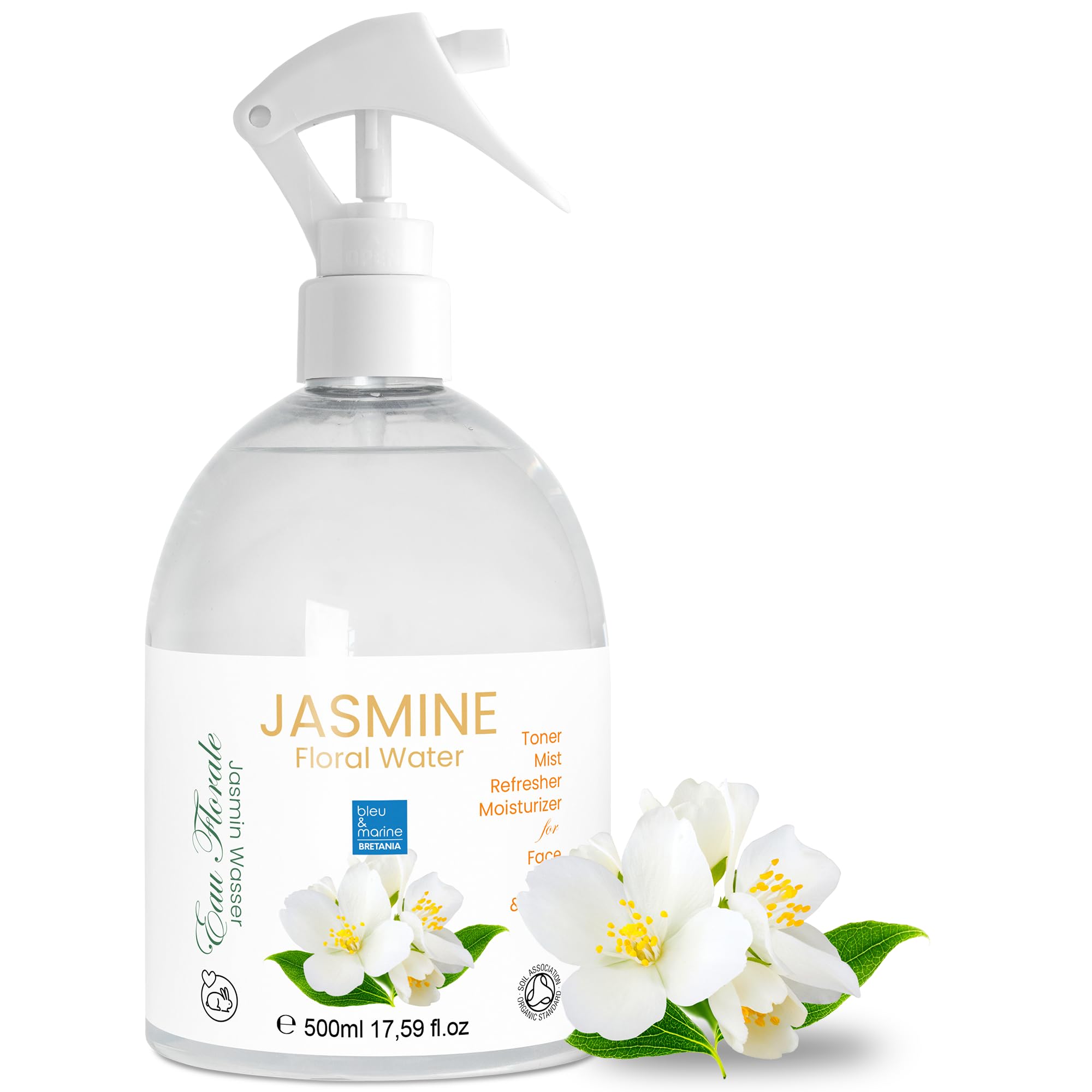Bleu & Marine Bretania Jasmine Hydrosol Floral Water 500ml, Klar