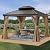 ABCCANOPY Hardtop Gazebo 10x12 - Outdoor Metal Hard Top Gazebo, Permanent Galvanized Steel Aluminum Framed Pavilion with Netting and Curtain for Patio Backyard Lawn Garden (Double Roof, Khaki)