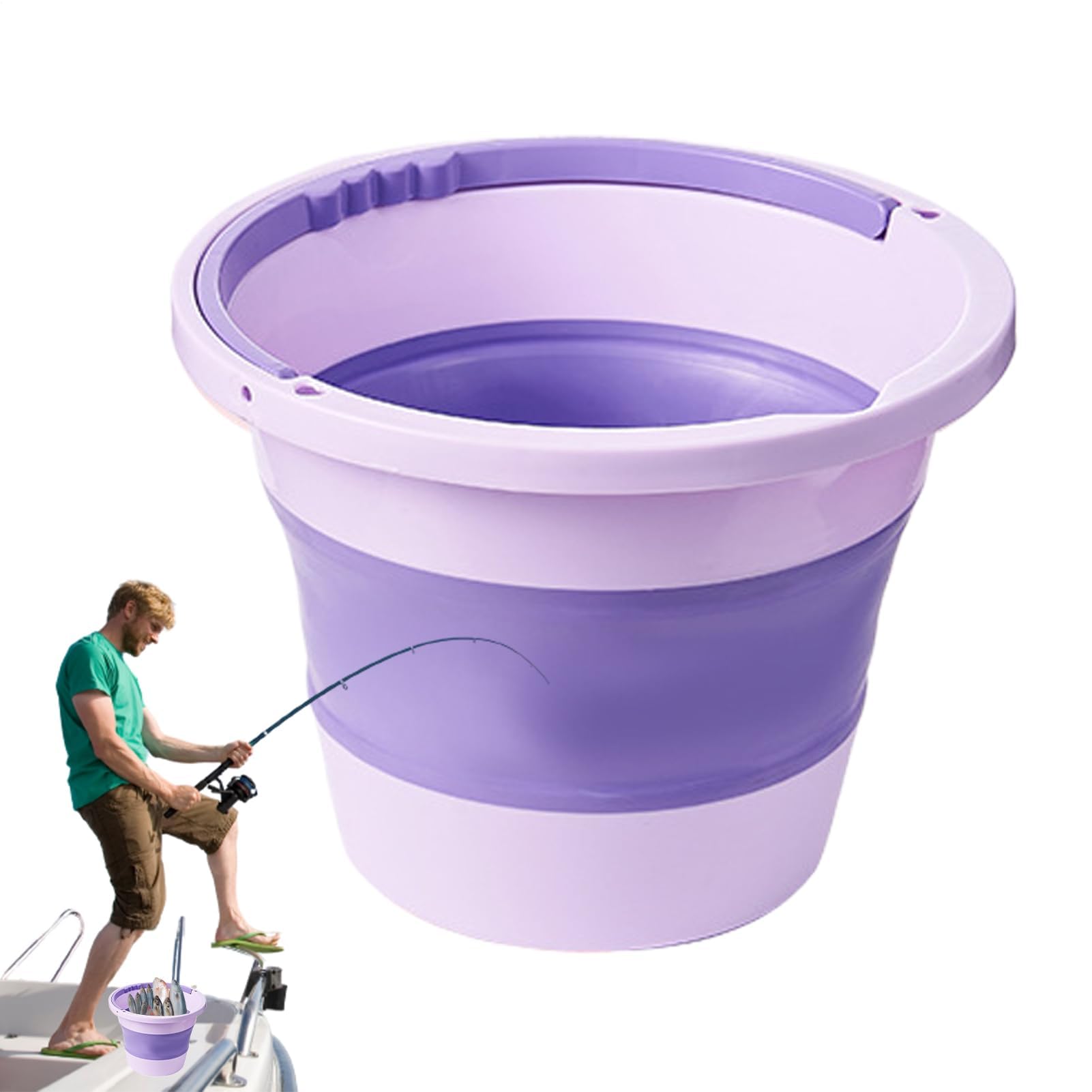 Camping folding bucket, Folding Water Bucket 6L Multicolor Handle Hiking Fishing Camping Home