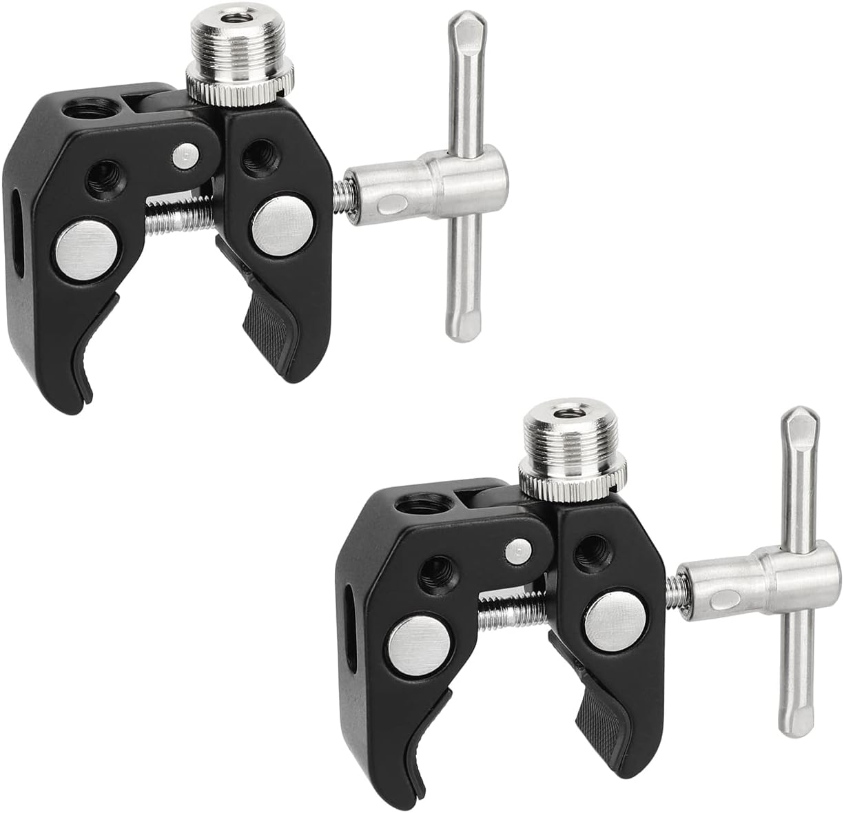 CAMVATE Super Crab Clamp with 5/8"-27 Thread Adapter for Microphones (2-Pack) - 3124