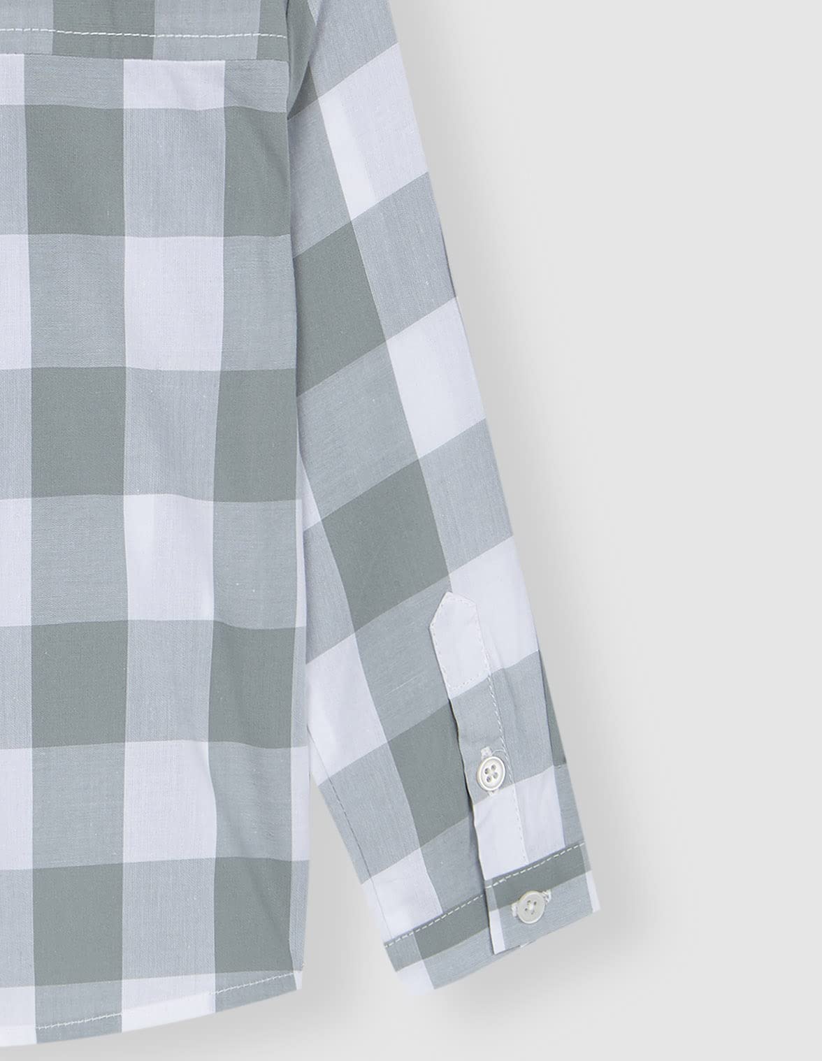 Gocco Camisa Cuello Mao Cuadro Vichy Verde Unisex bebé